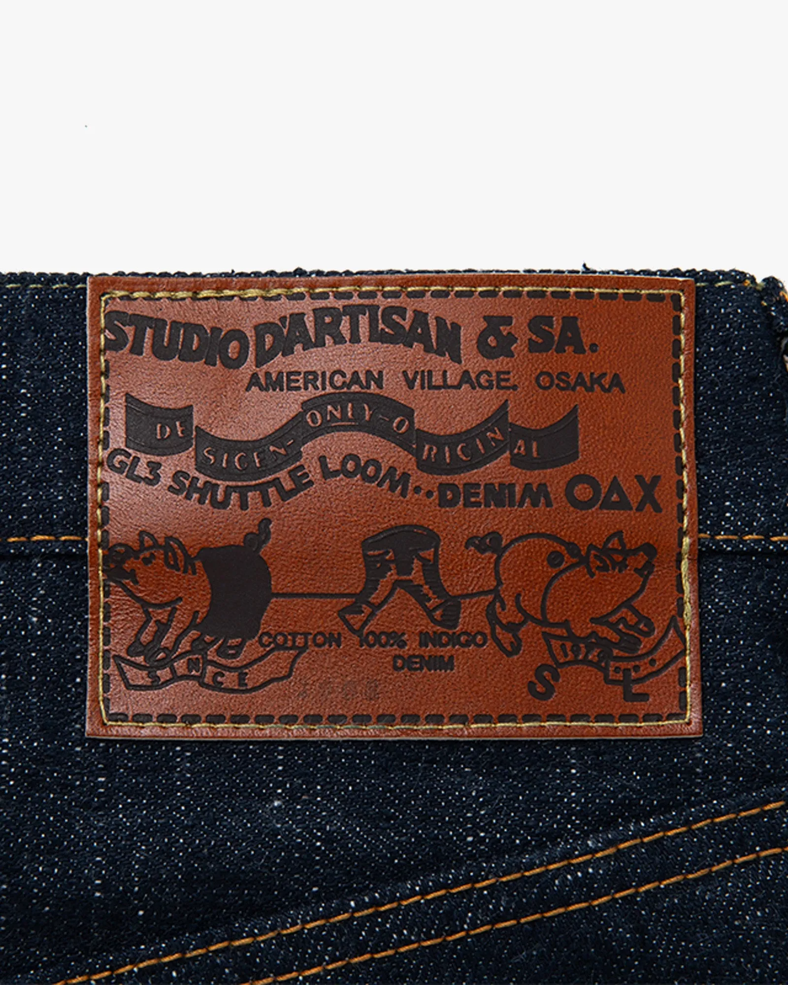 Studio D'Artisan SD-1001 'GL3' 15oz Selvedge Regular Straight Mens Jeans - Onewash