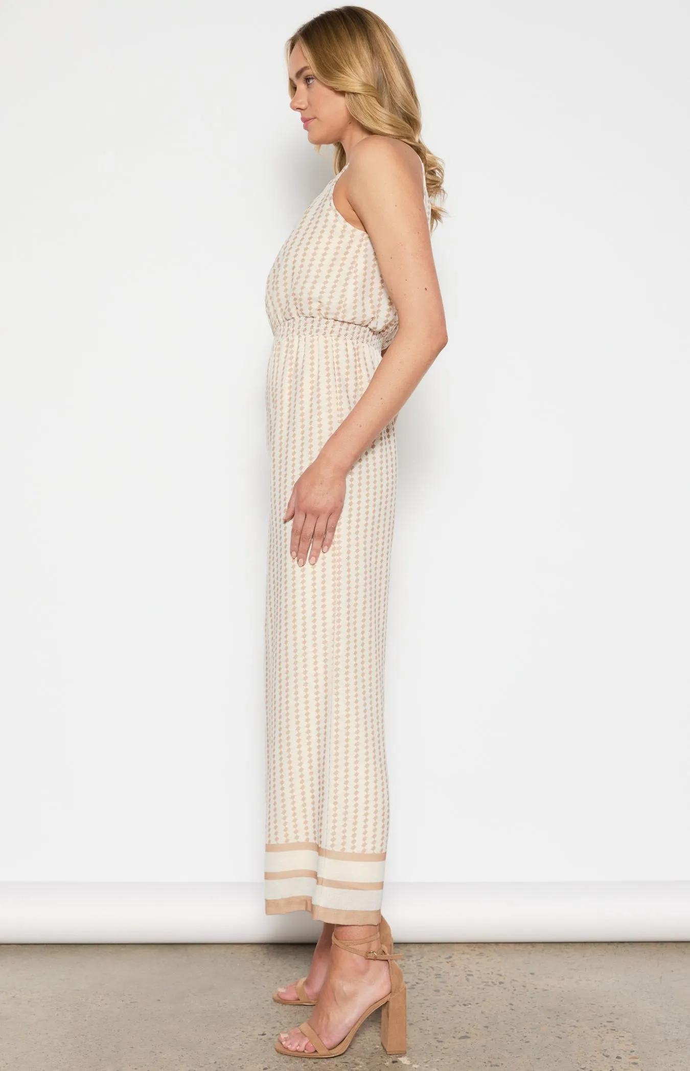 Style State Geo Print Jumpsuit White