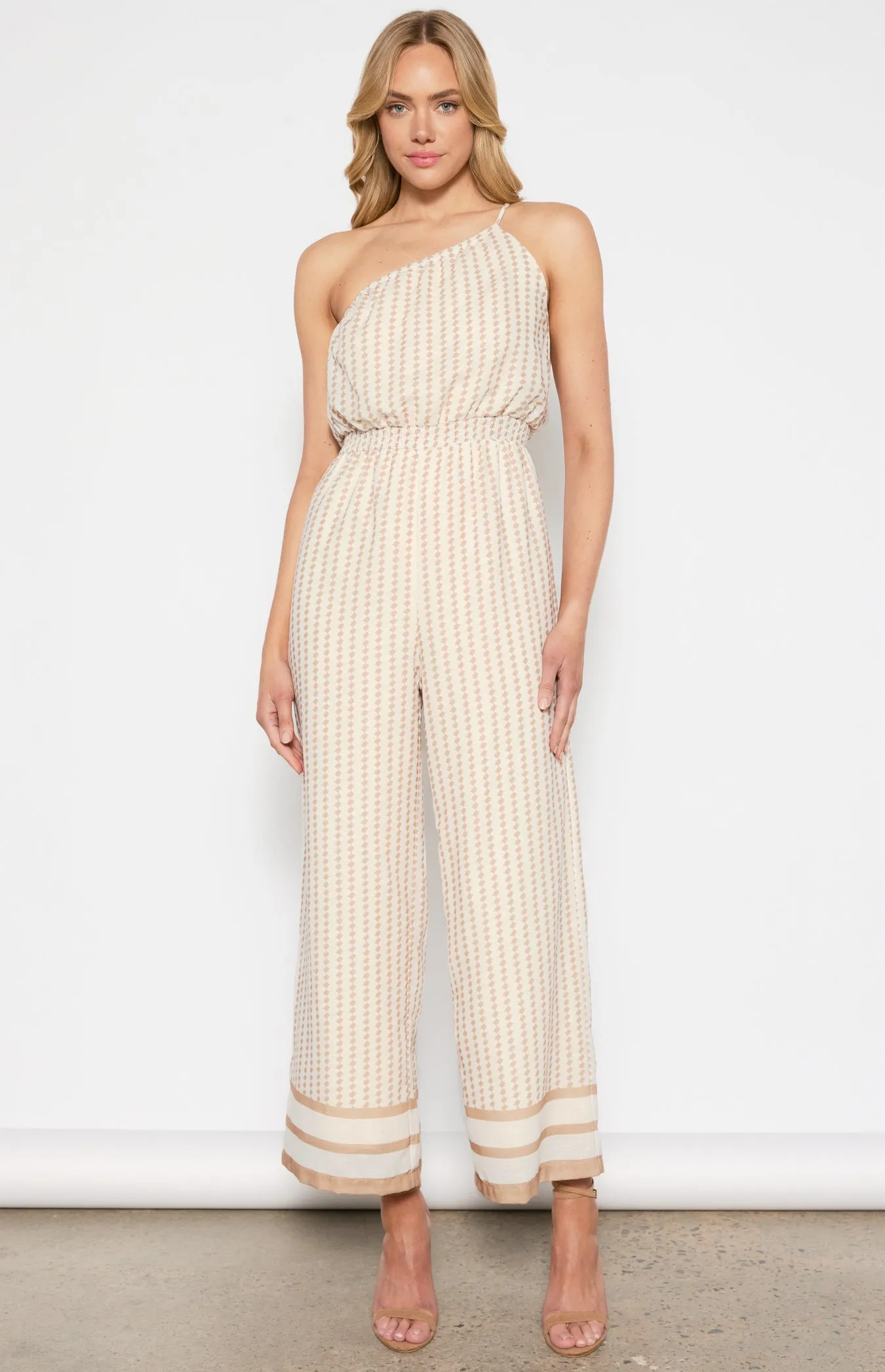 Style State Geo Print Jumpsuit White