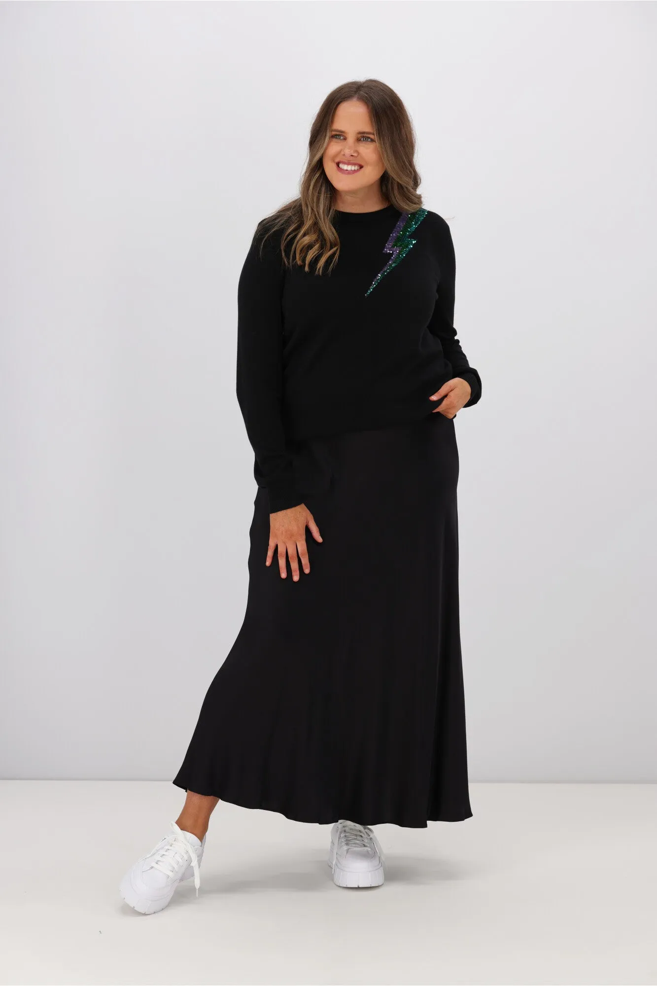 Sugarhill Brighton Cece Sequin Jumper Black