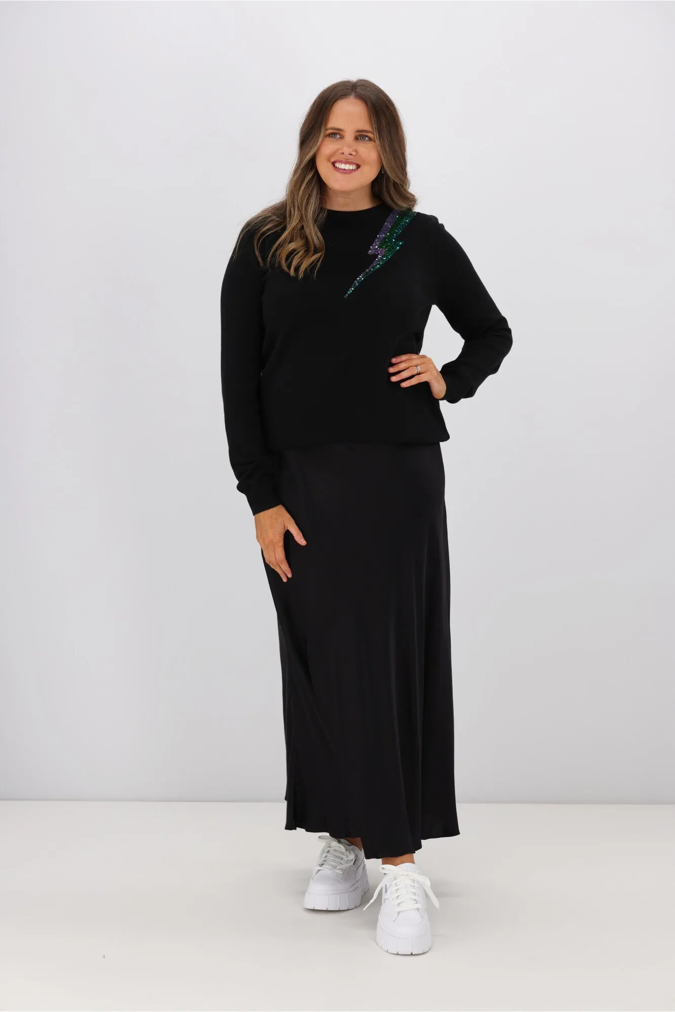 Sugarhill Brighton Cece Sequin Jumper Black
