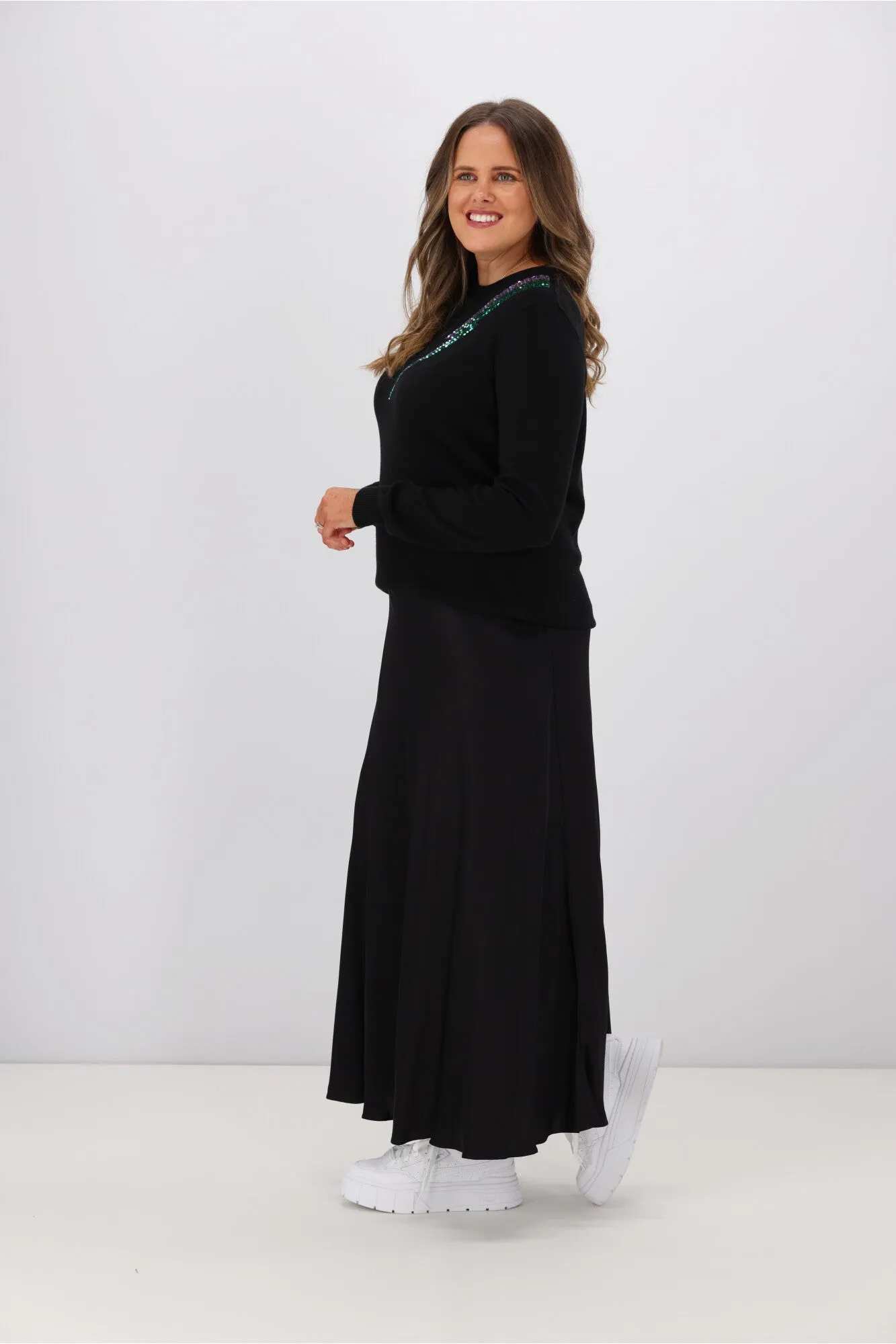 Sugarhill Brighton Cece Sequin Jumper Black