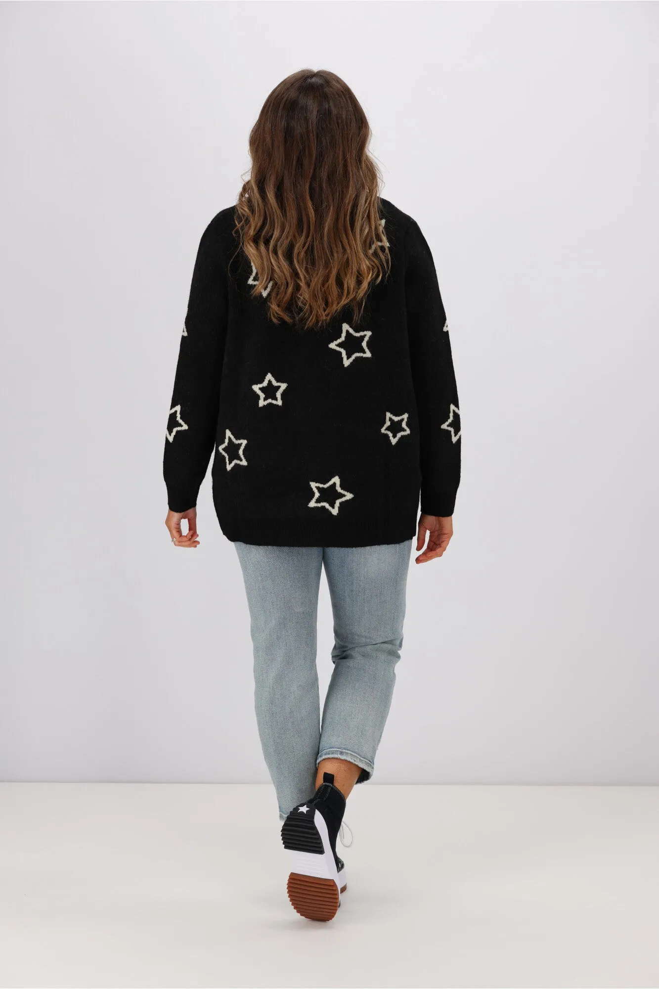 Sugarhill Brighton Laura Cardigan Star Silhouette Black