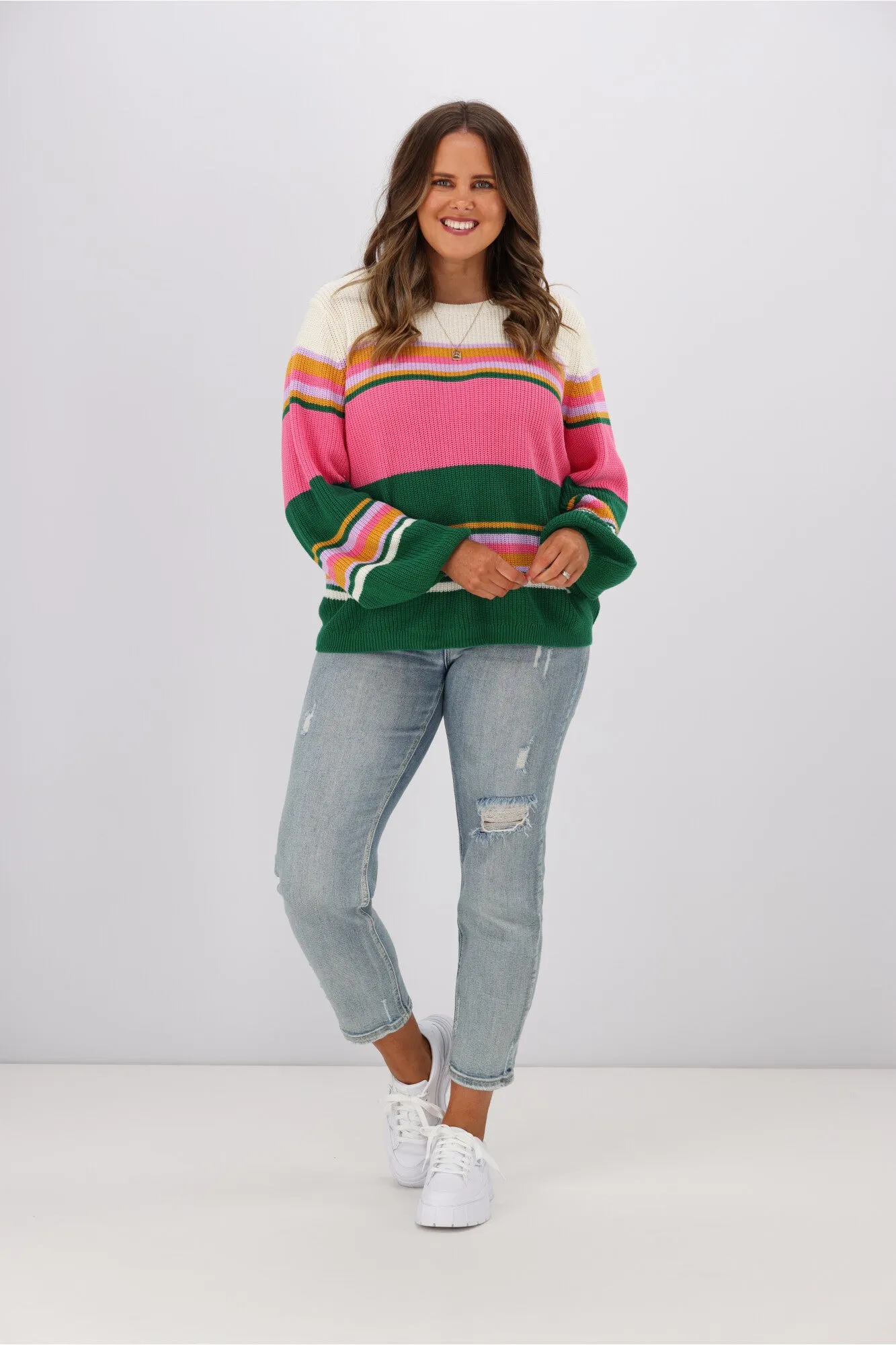 Sugarhill Brighton Marina Jumper Irregular Stripes Multi