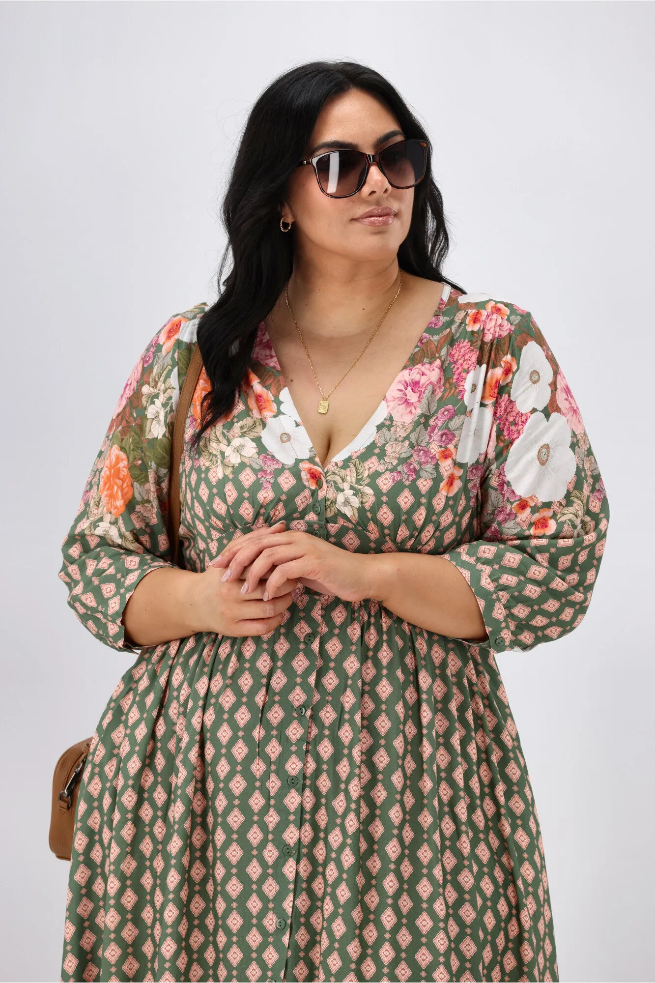 Sunday Boho Arwen Dress Boarder Floral