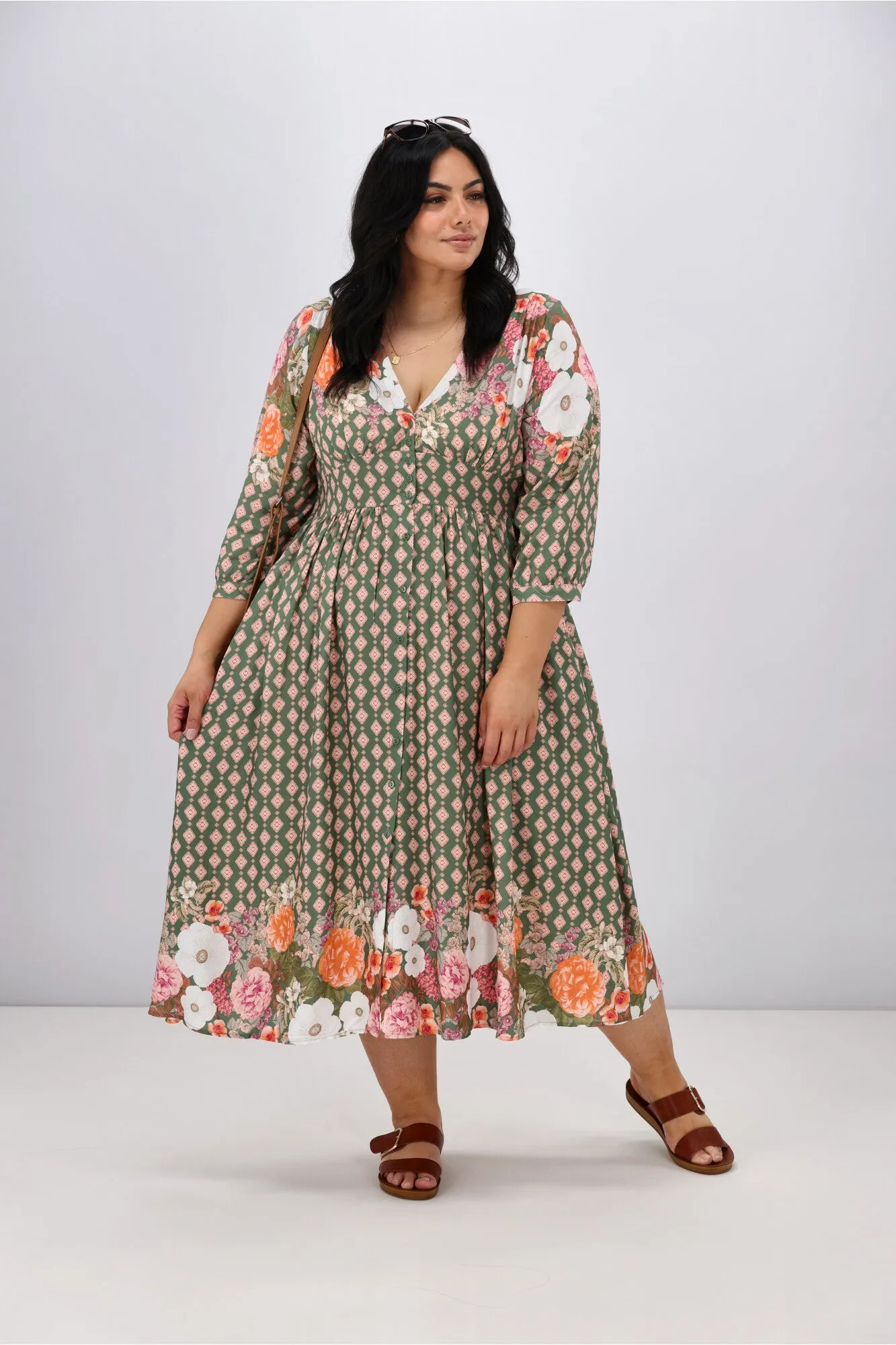 Sunday Boho Arwen Dress Boarder Floral