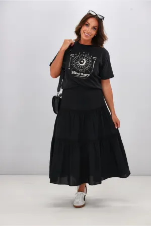 Sunday Boho Ebony Skirt Black