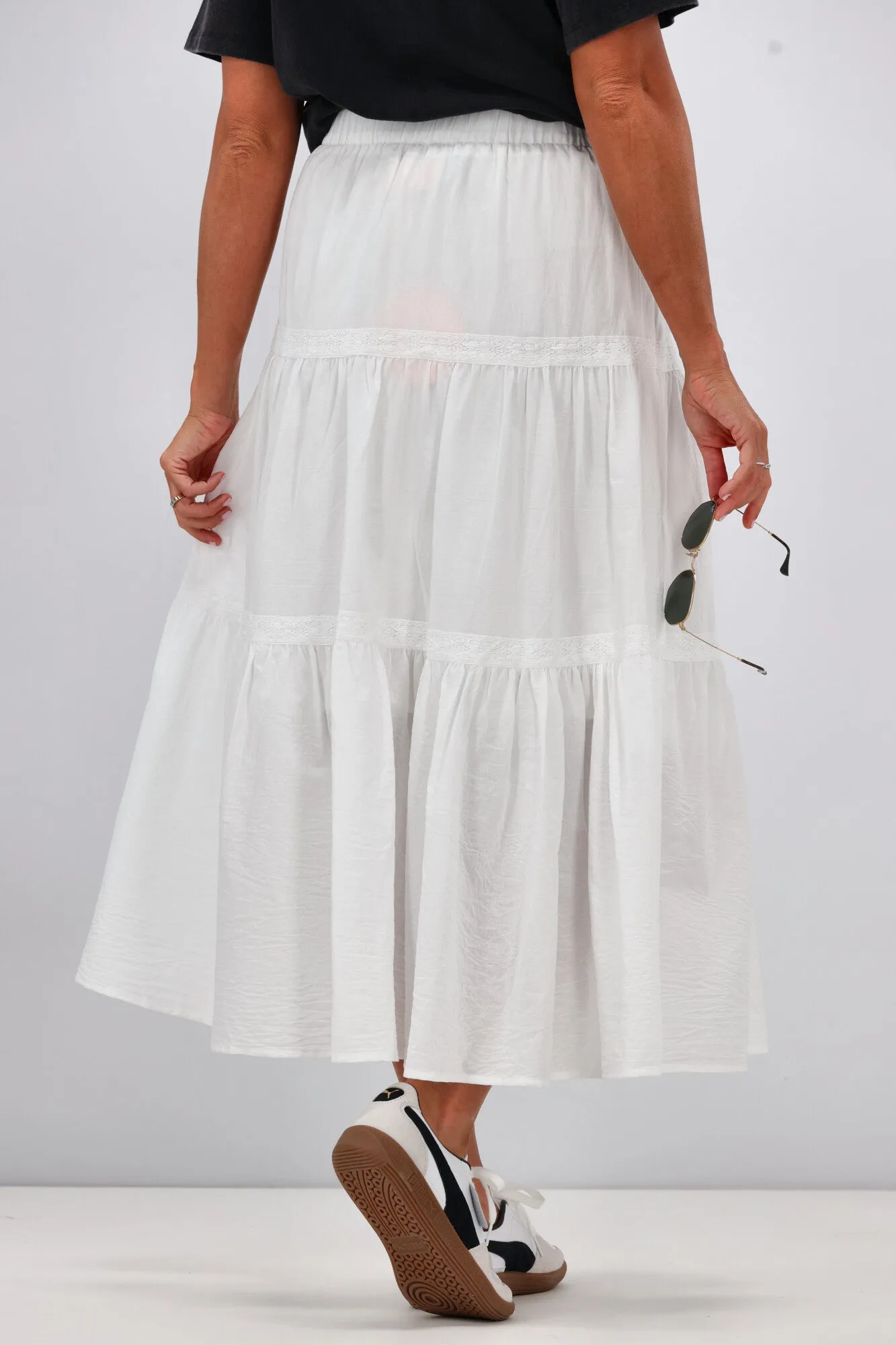 Sunday Boho Ebony Skirt White