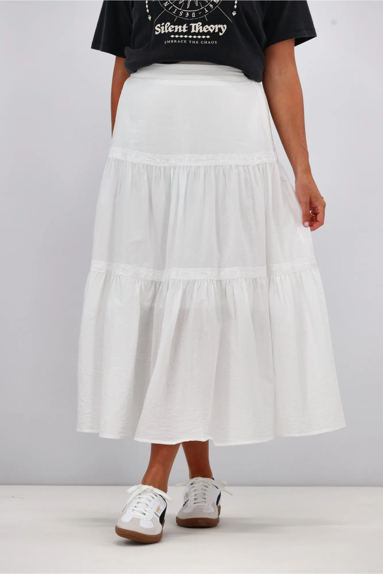 Sunday Boho Ebony Skirt White