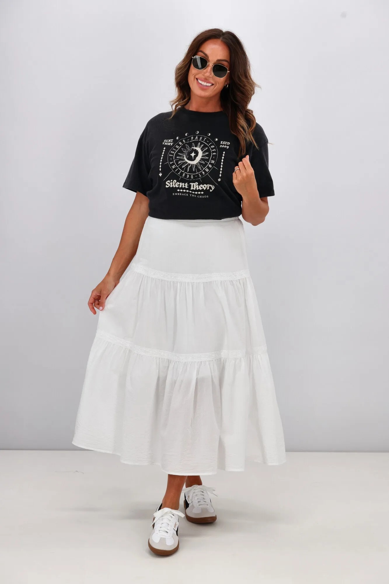 Sunday Boho Ebony Skirt White