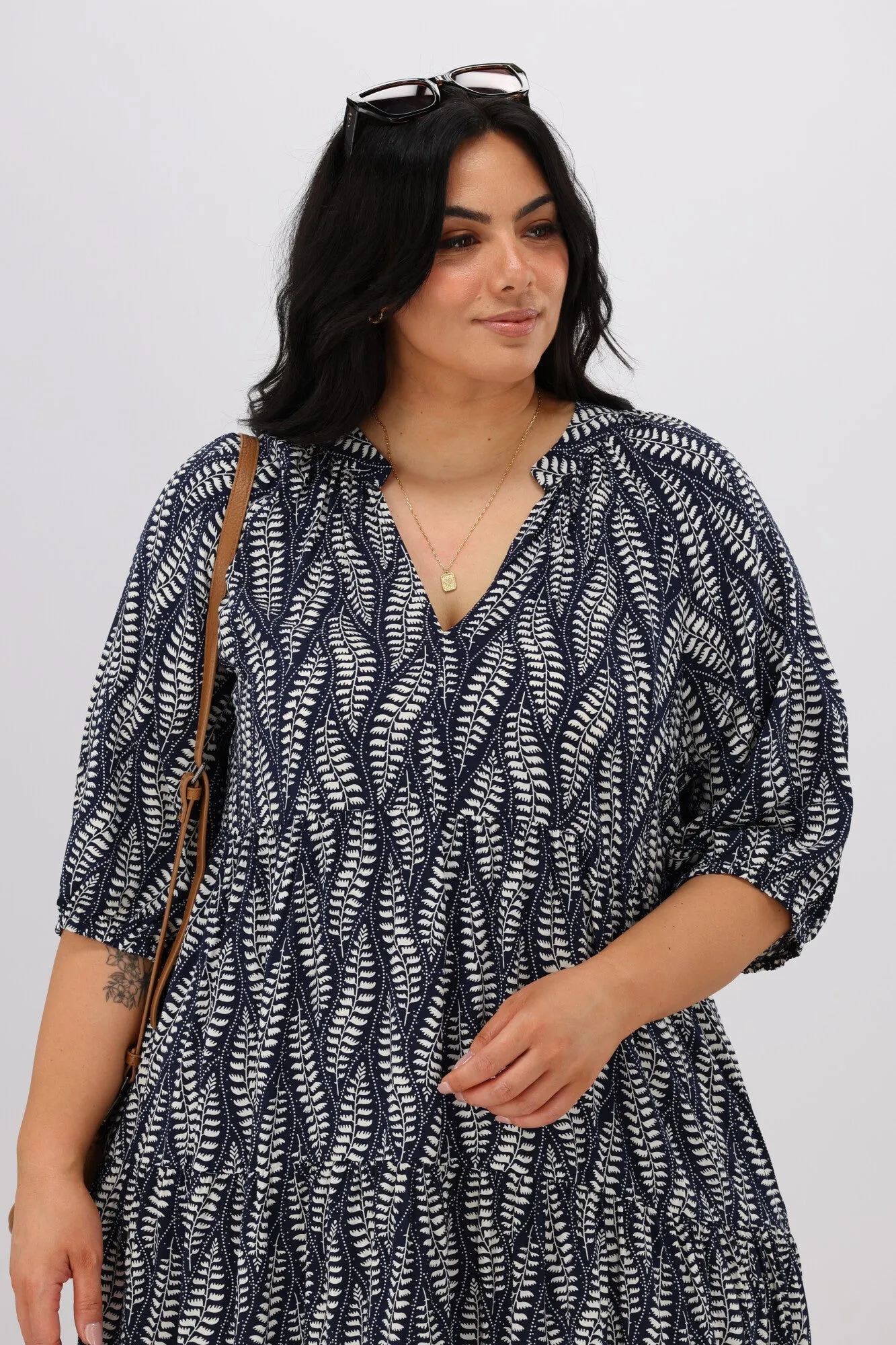 Sunday Boho Katina Fern Dress Navy