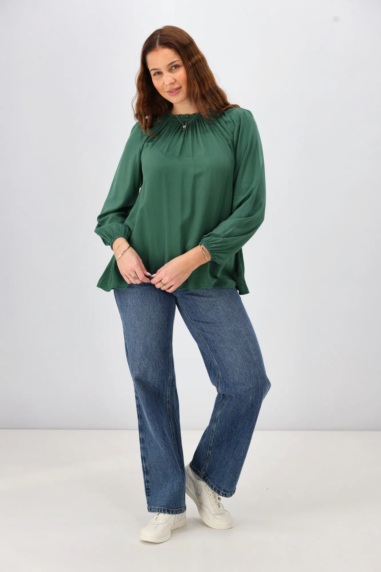 Sunday Boho Oakley Top Juniper Green