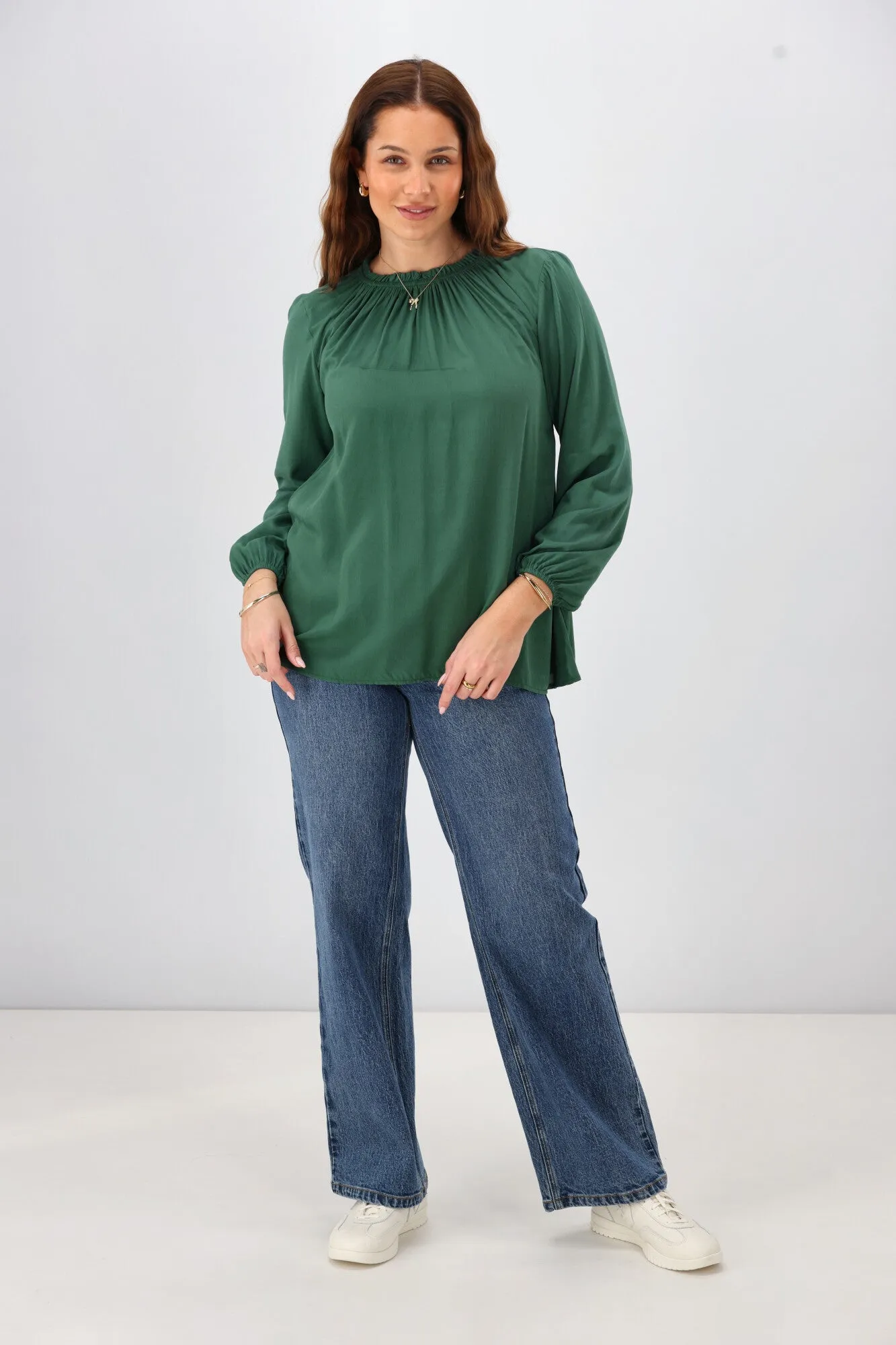Sunday Boho Oakley Top Juniper Green