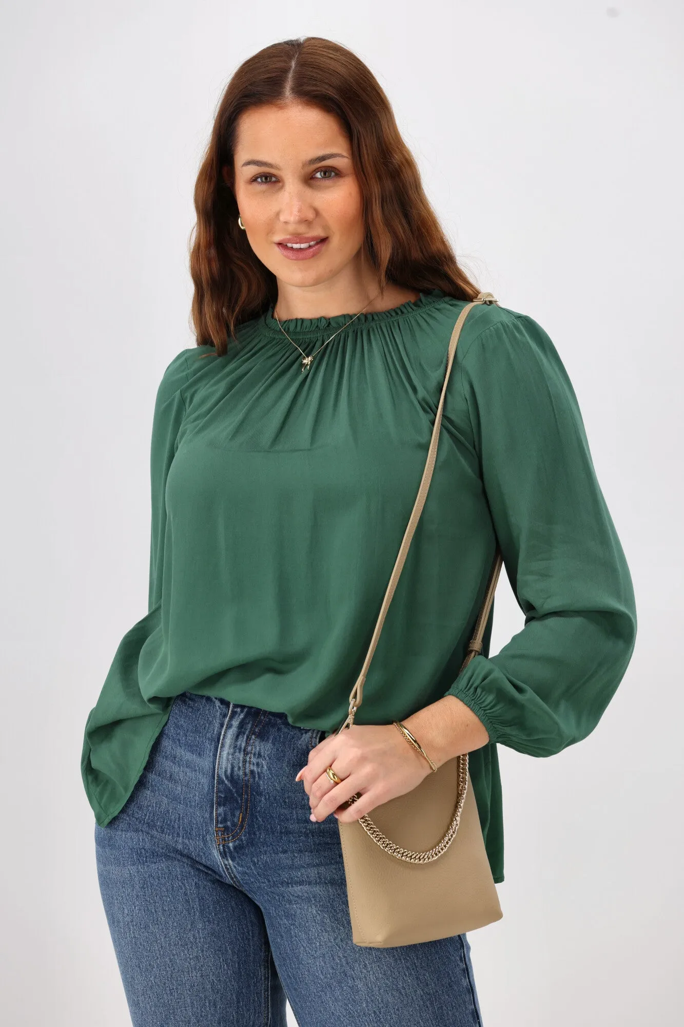 Sunday Boho Oakley Top Juniper Green