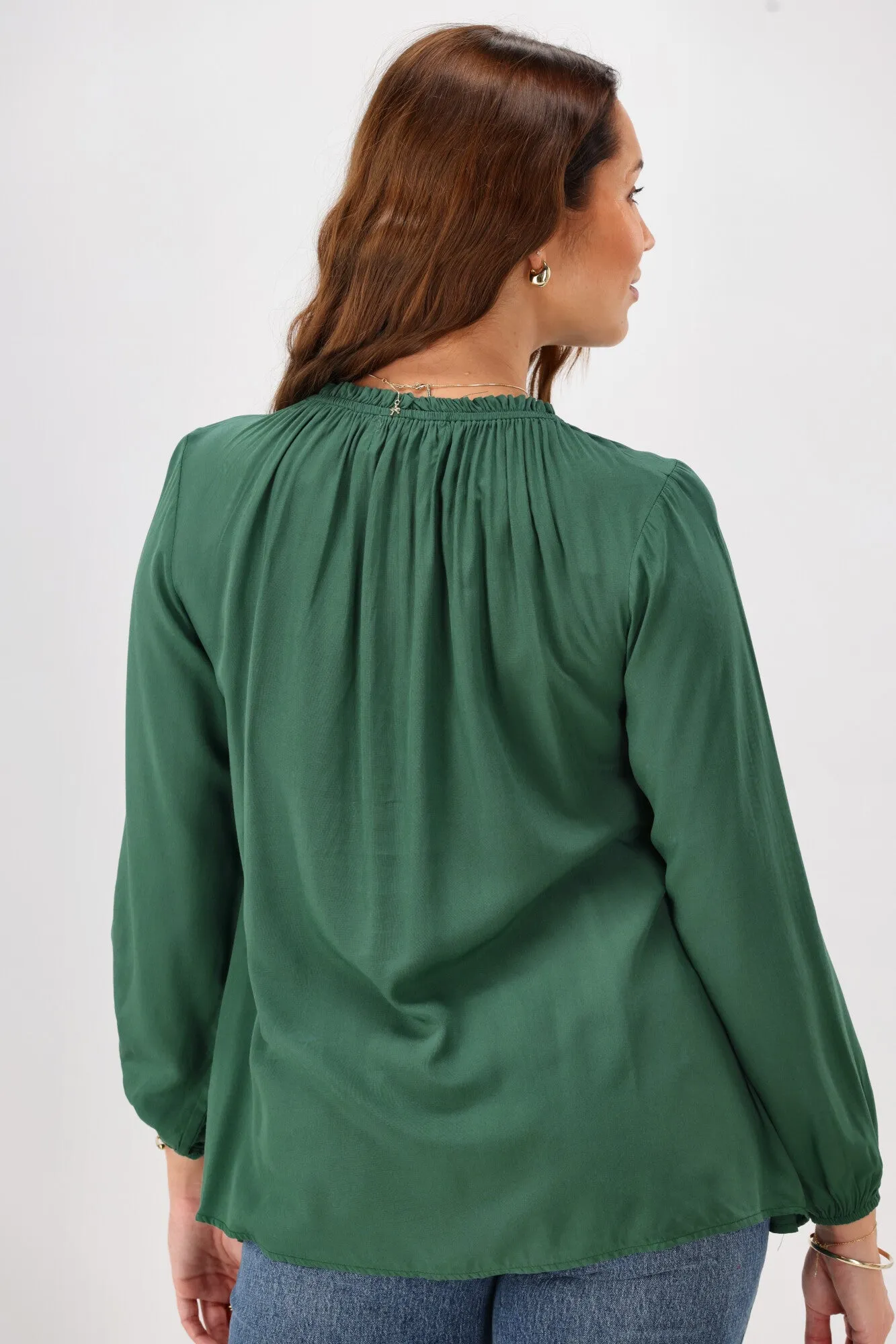 Sunday Boho Oakley Top Juniper Green