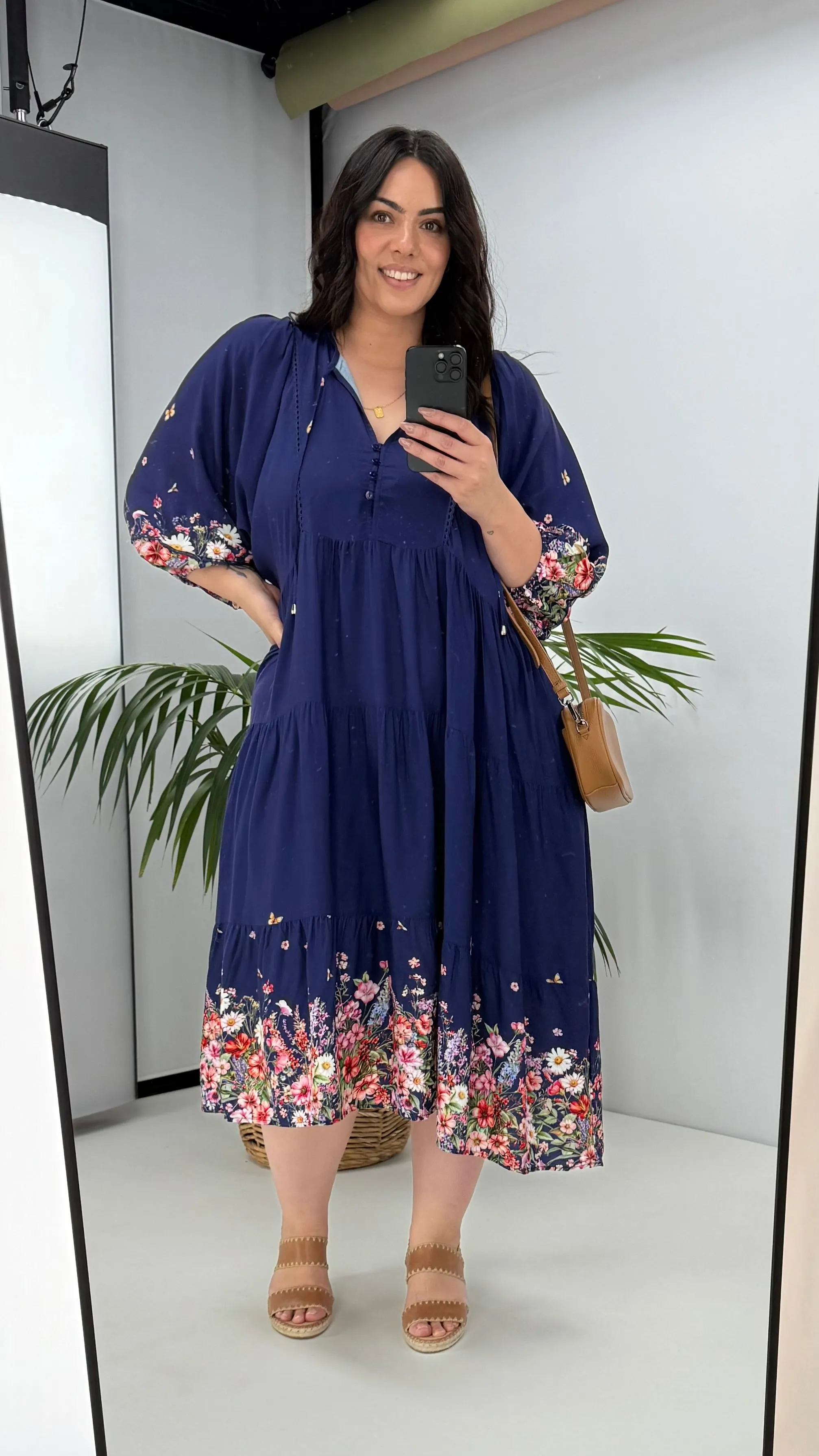 Sunday Boho Zephyr Dress Navy Floral