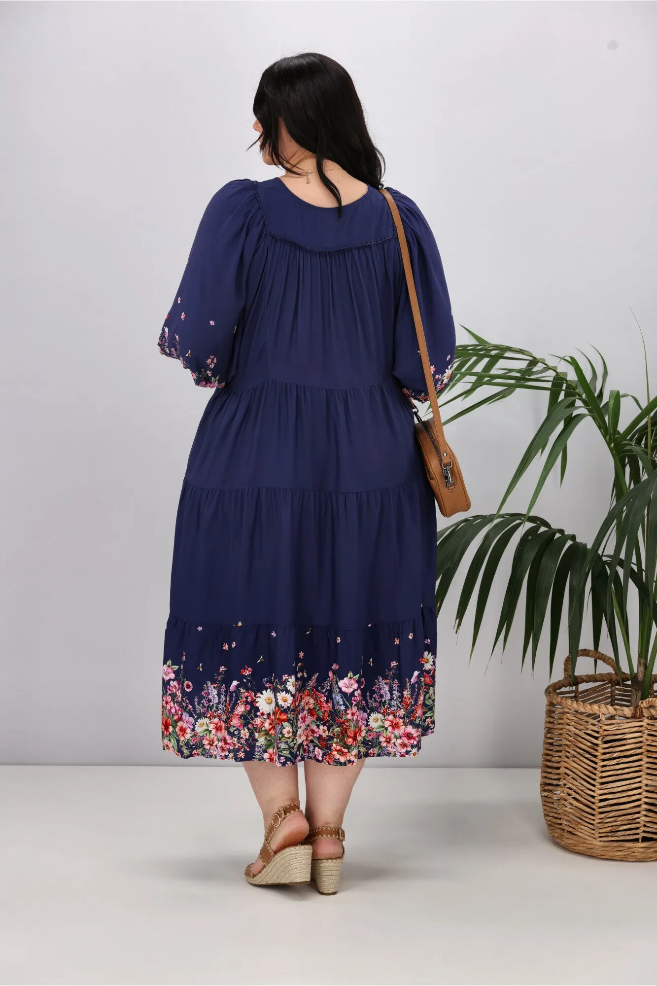 Sunday Boho Zephyr Dress Navy Floral