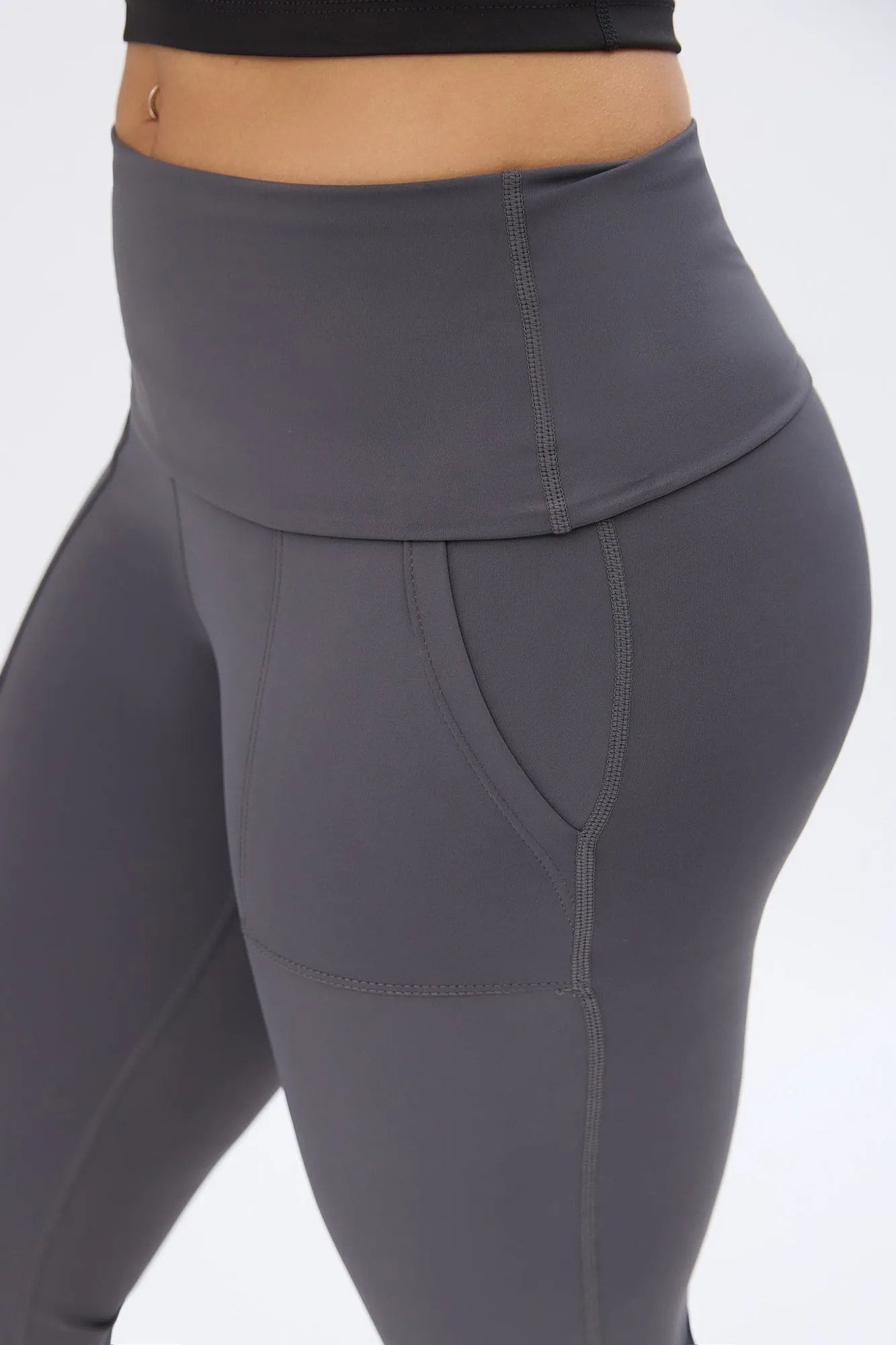 Super Smooth Fold-Over Flare Pocket Leggings