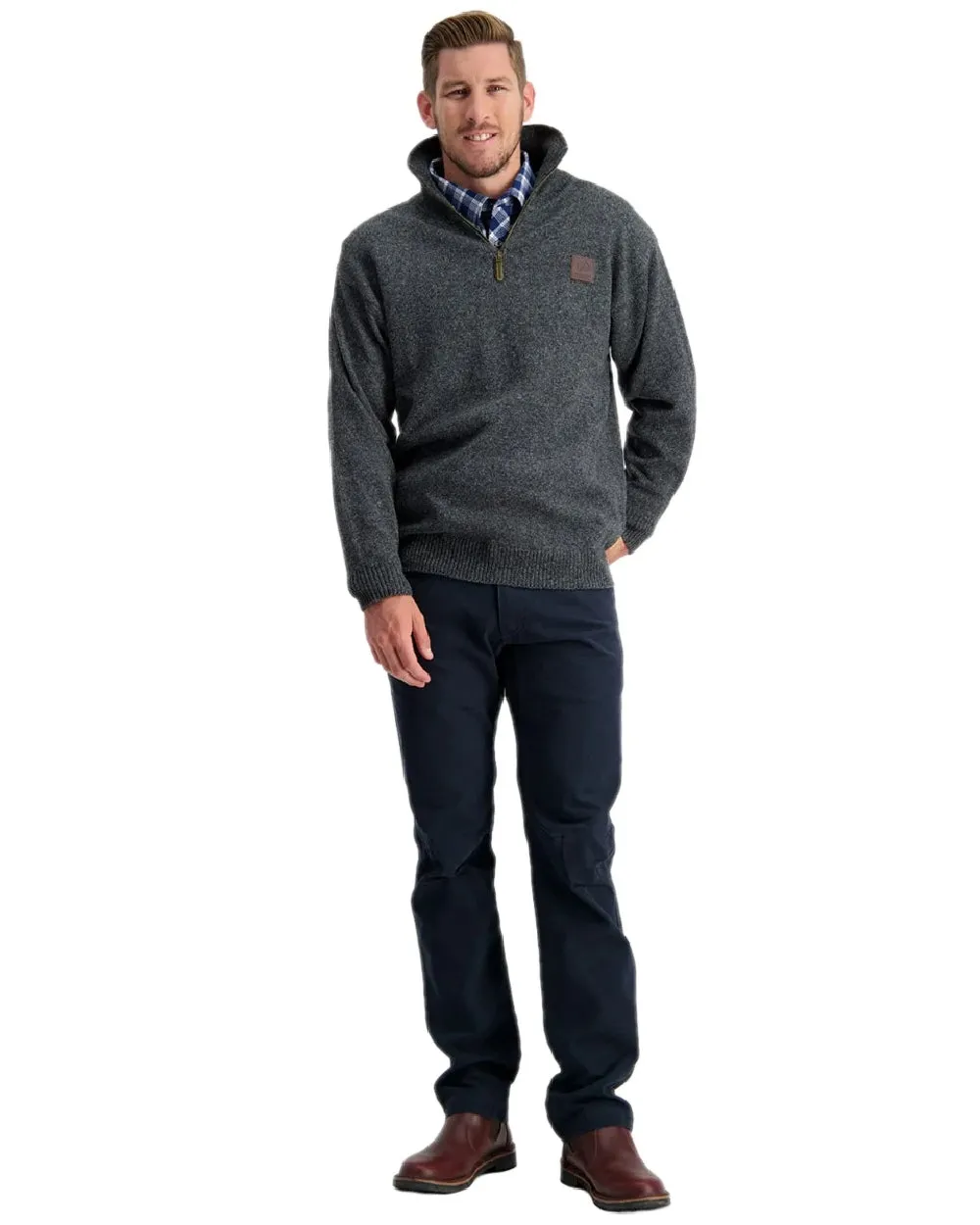 Swanndri Mens Mariner Wool Zip Neck Sweater