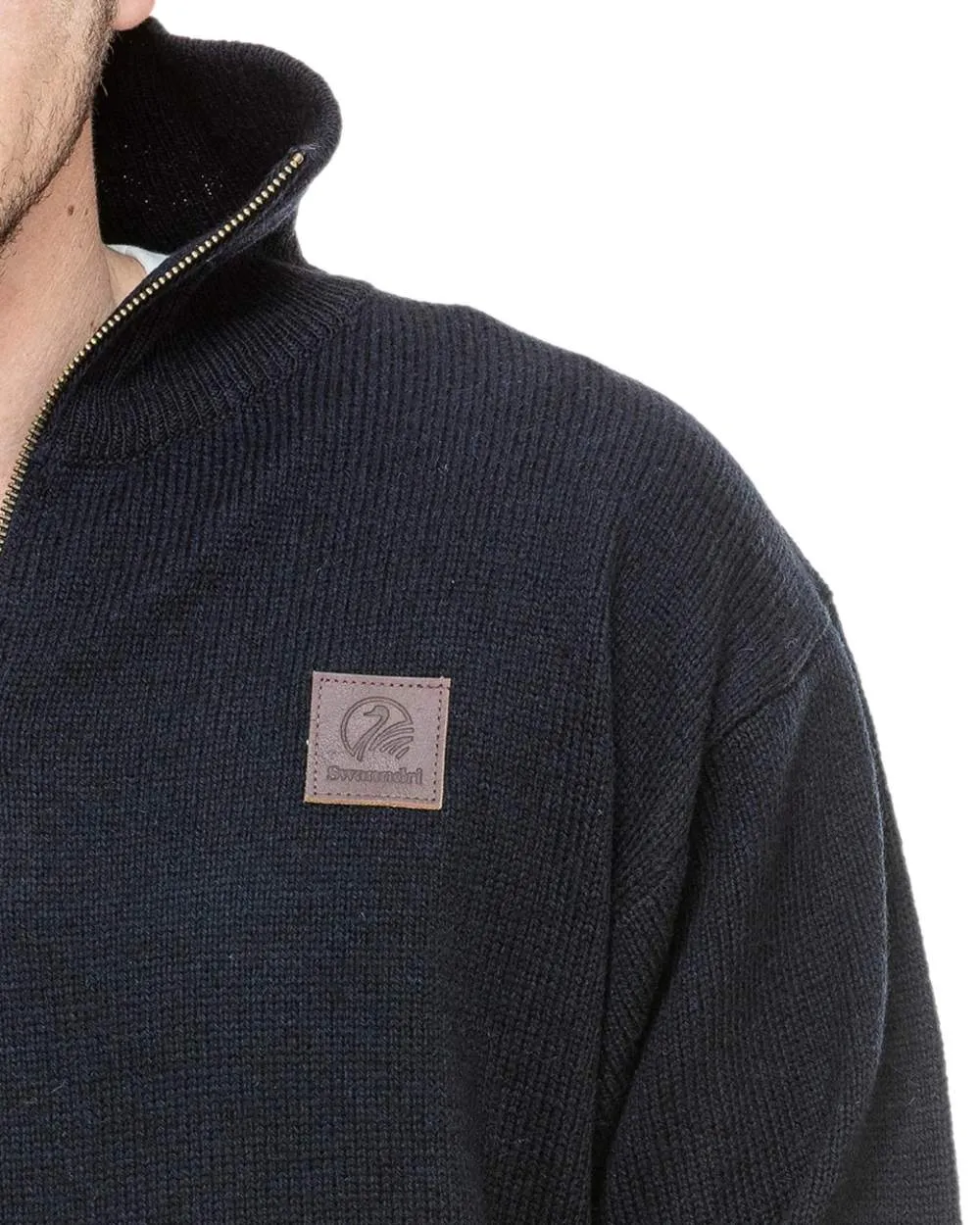 Swanndri Mens Mariner Wool Zip Neck Sweater
