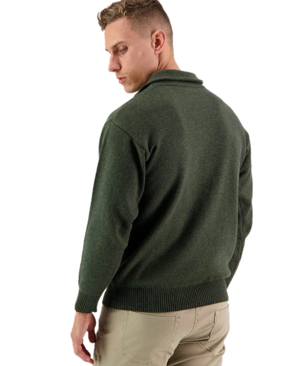 Swanndri Mens Mariner Wool Zip Neck Sweater
