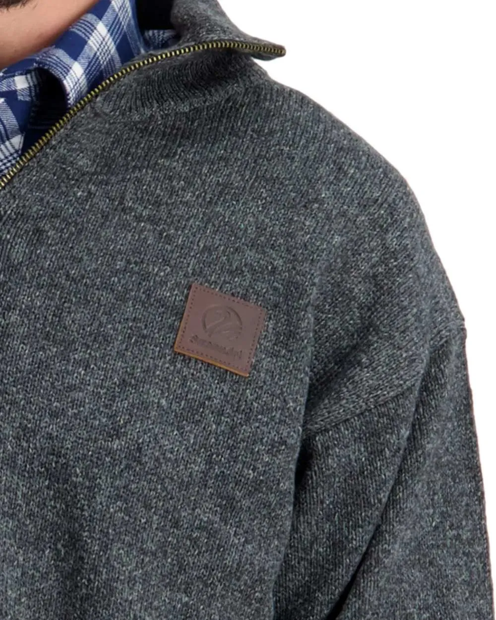 Swanndri Mens Mariner Wool Zip Neck Sweater