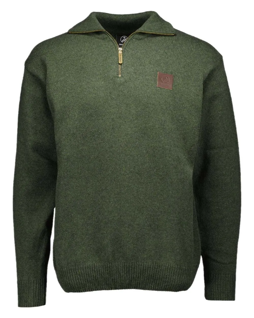 Swanndri Mens Mariner Wool Zip Neck Sweater