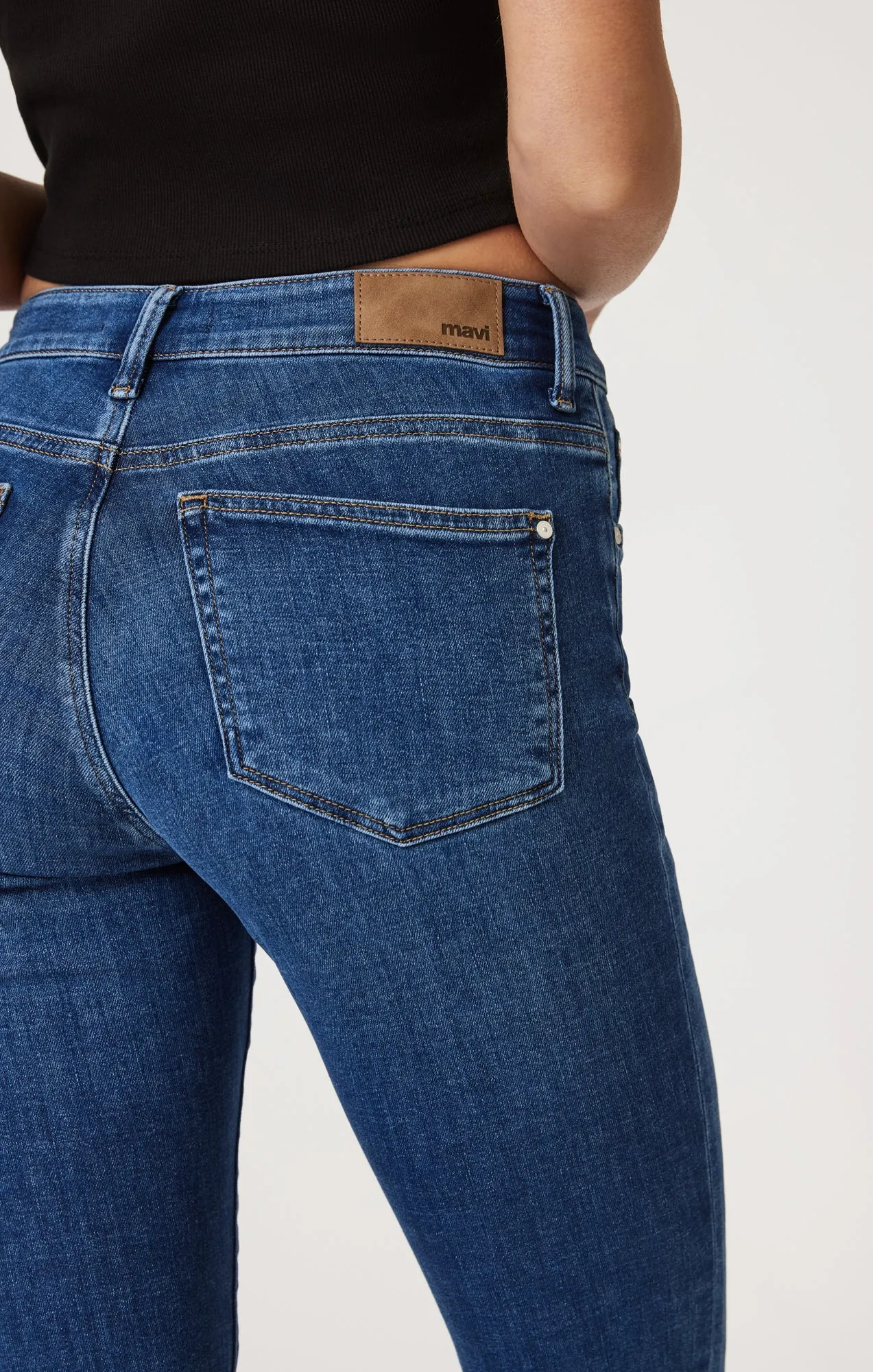 SYDNEY FLARE IN DARK BRUSHED FEATHER BLUE