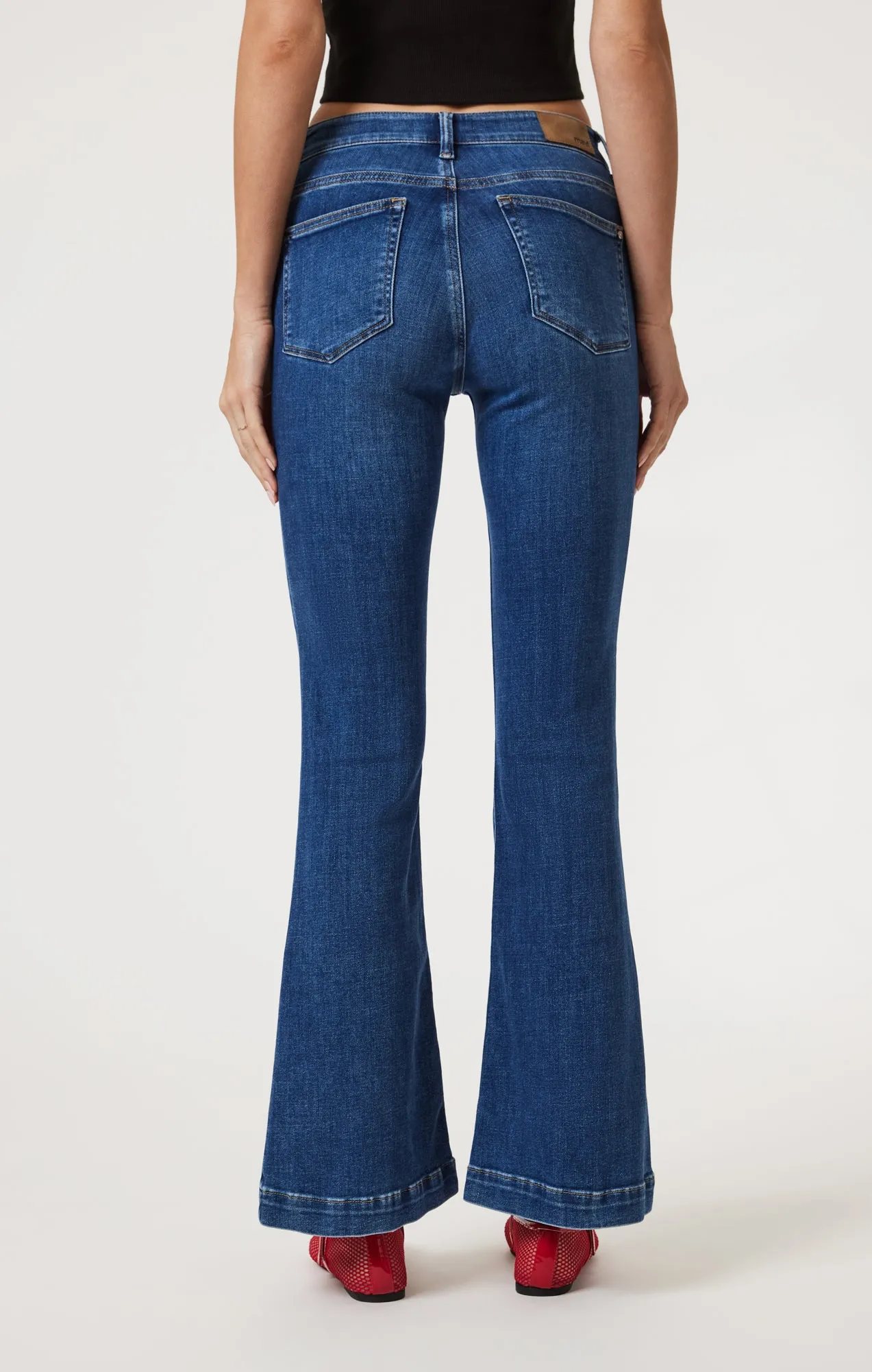 SYDNEY FLARE IN DARK BRUSHED FEATHER BLUE