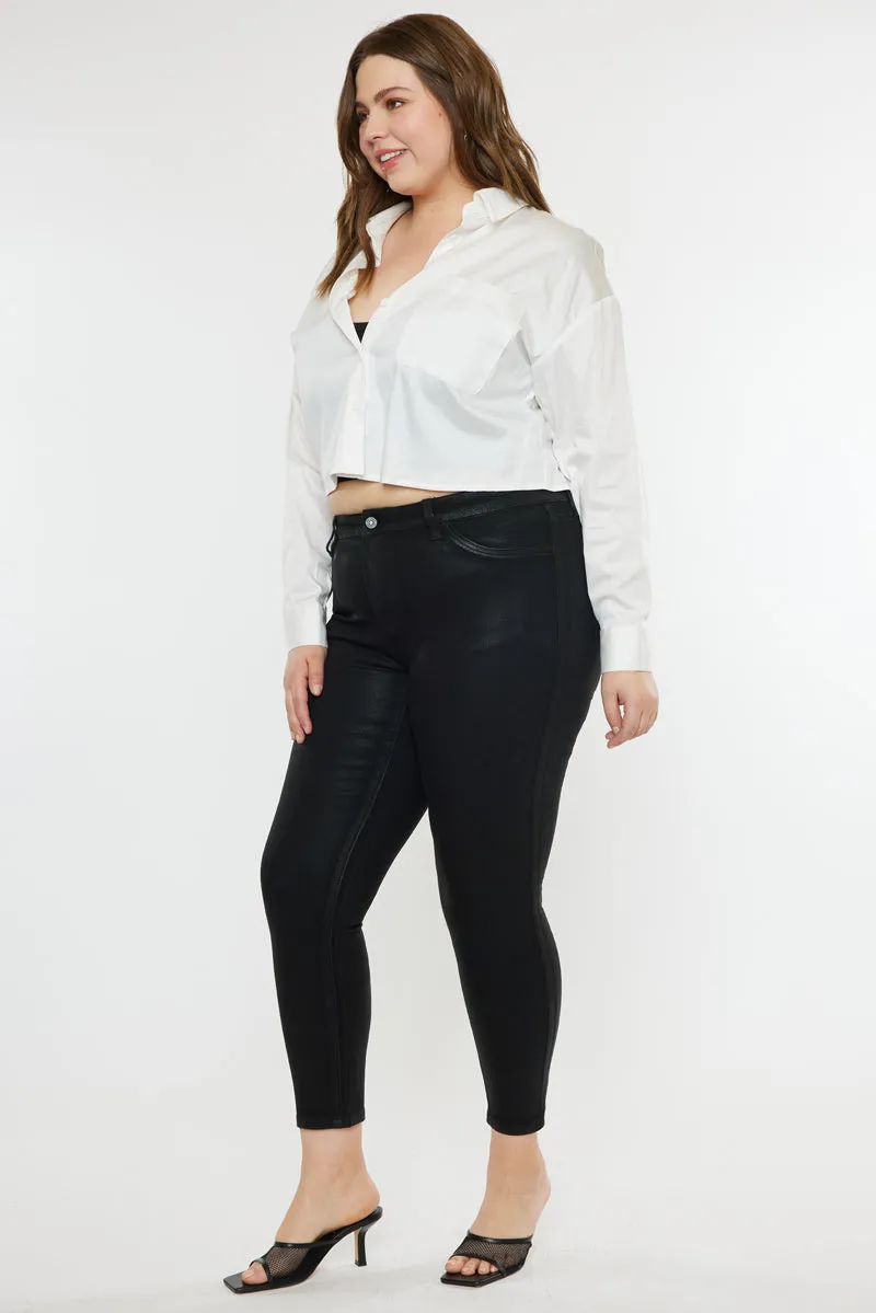 Teresa High Rise Coated Super Skinny Jeans (Plus Size)