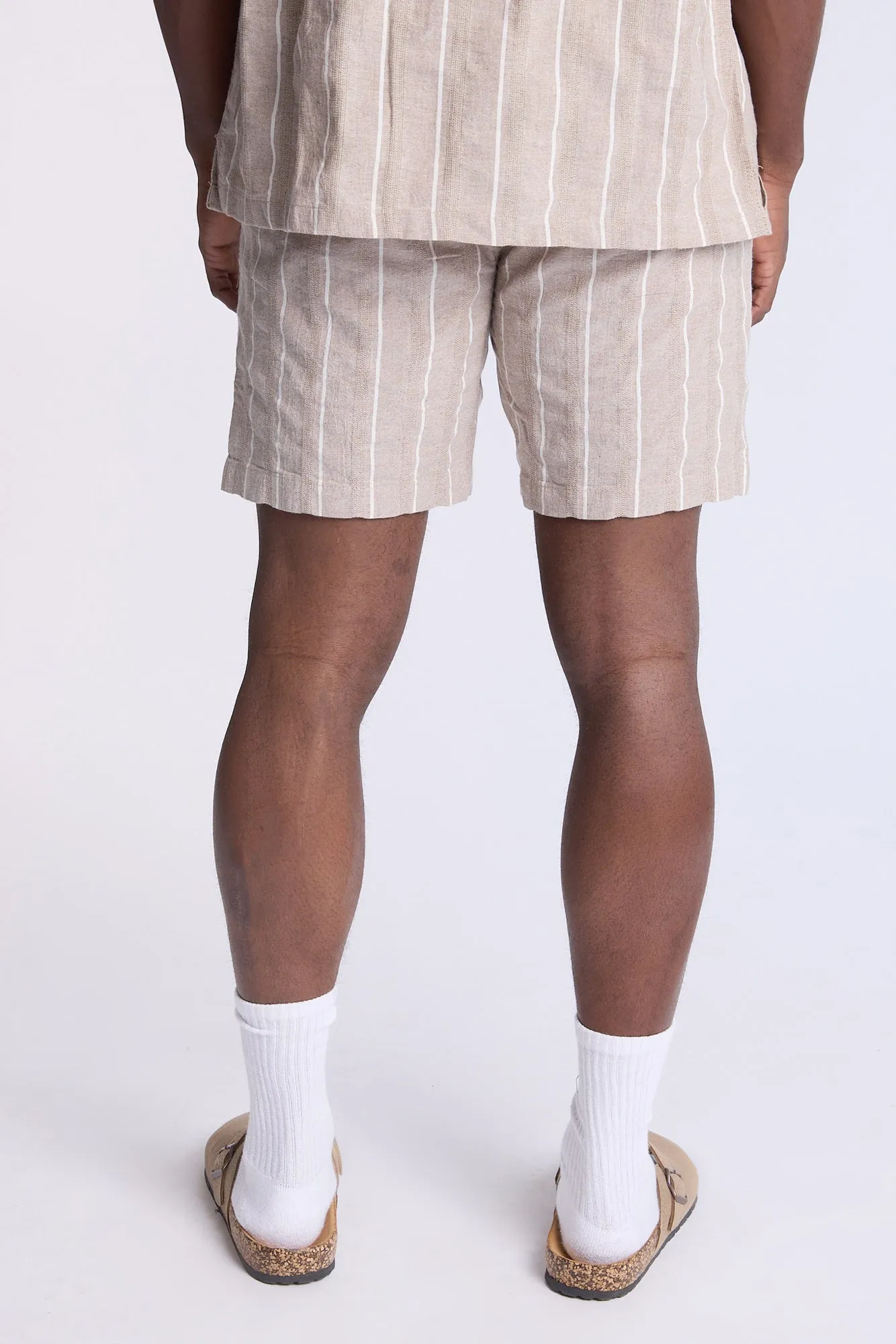 Textured Striped Knit Shorts
