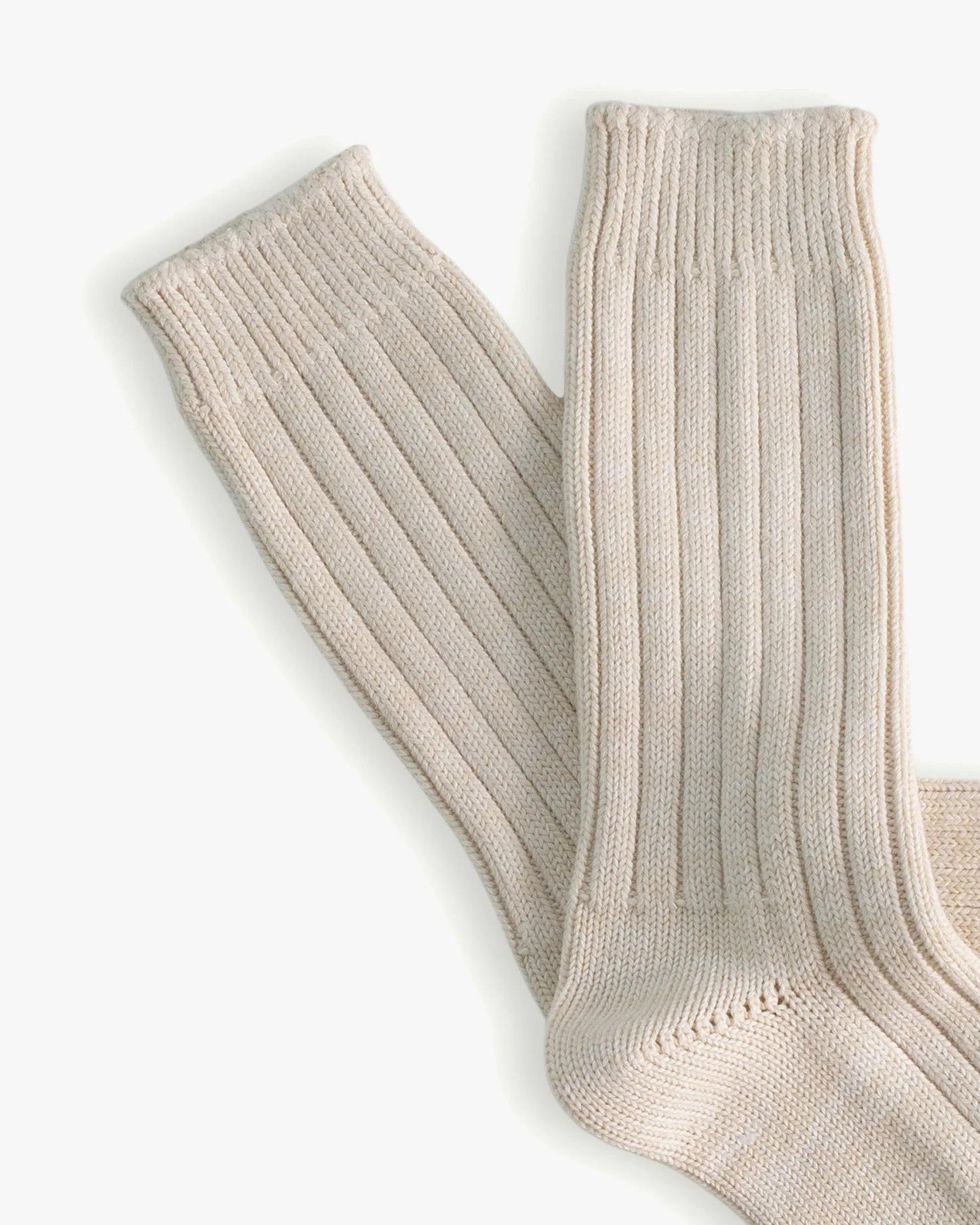 Thunders Love Marine Collection Cotton Duplo Socks - Raw White / Navy
