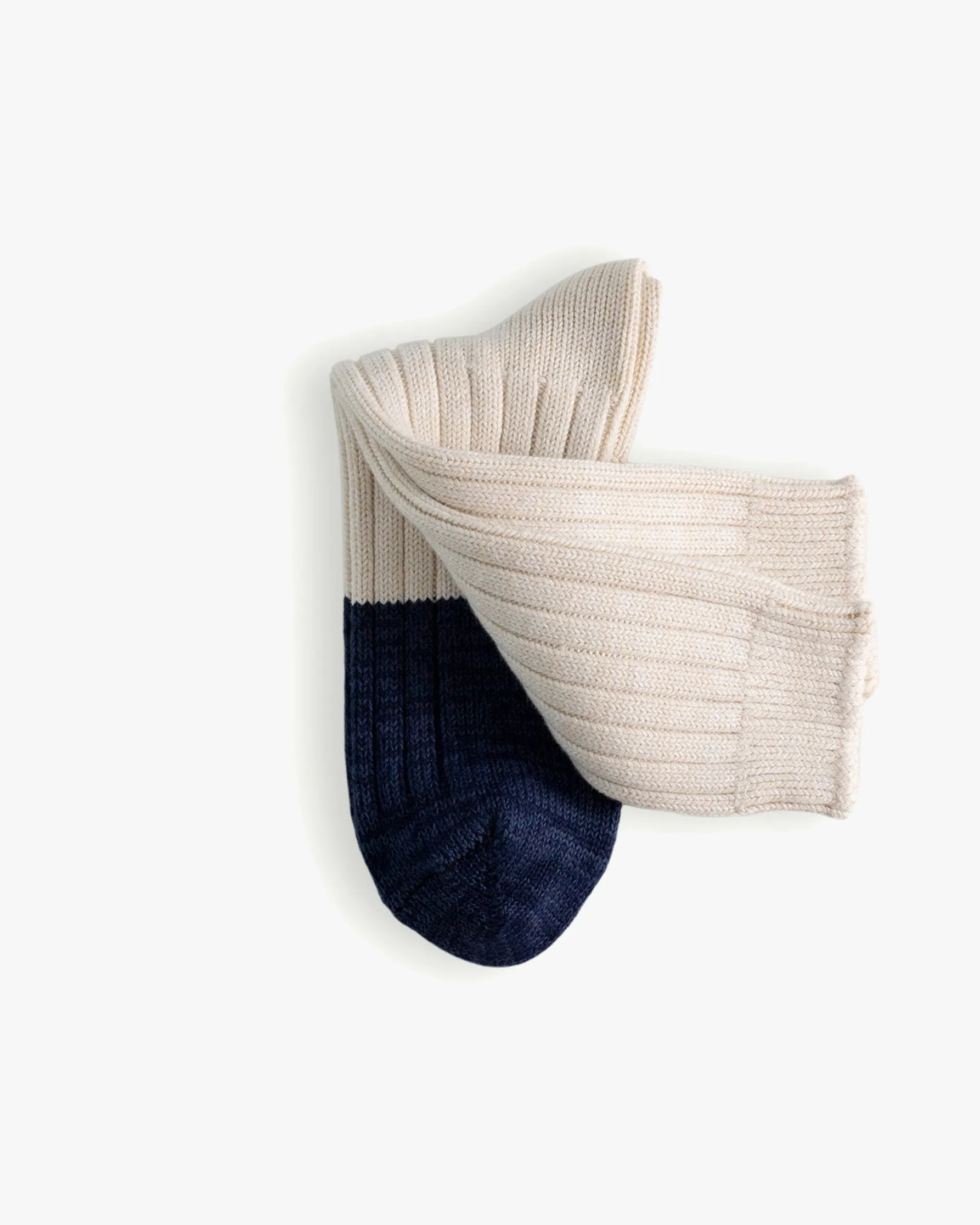 Thunders Love Marine Collection Cotton Duplo Socks - Raw White / Navy