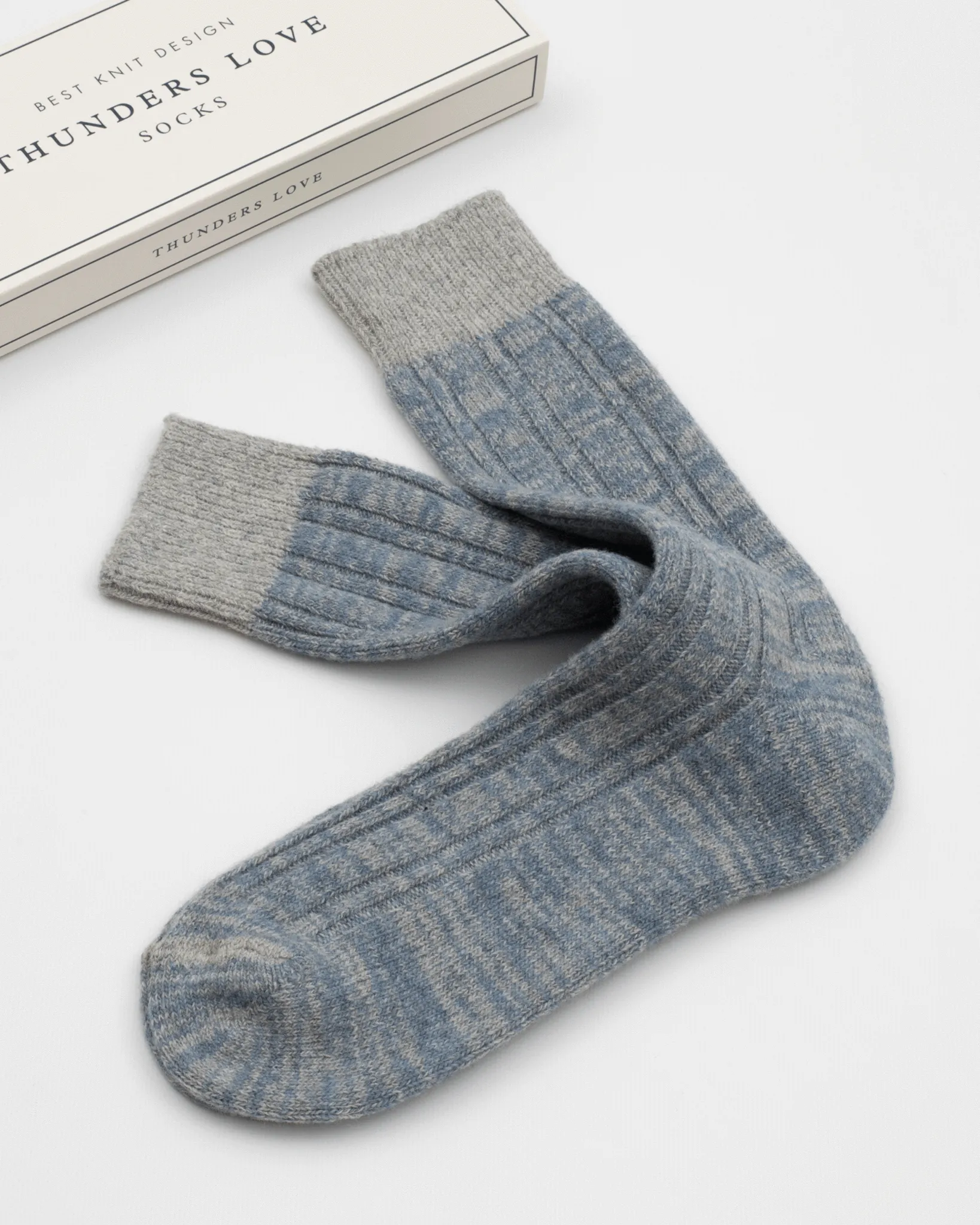 Thunders Love Wool Collection Double Ribbed Socks - Blue