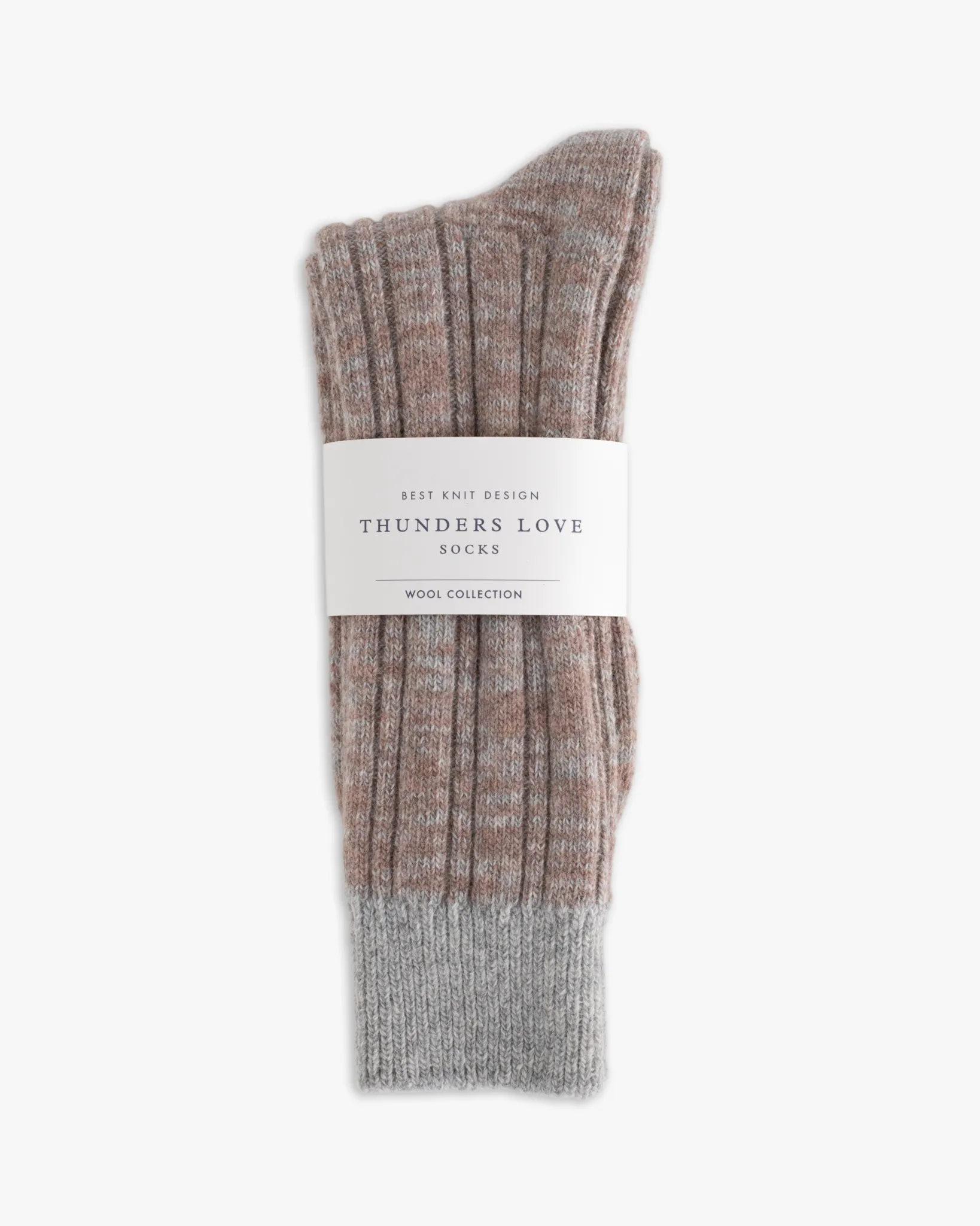 Thunders Love Wool Collection Double Ribbed Socks - Brown