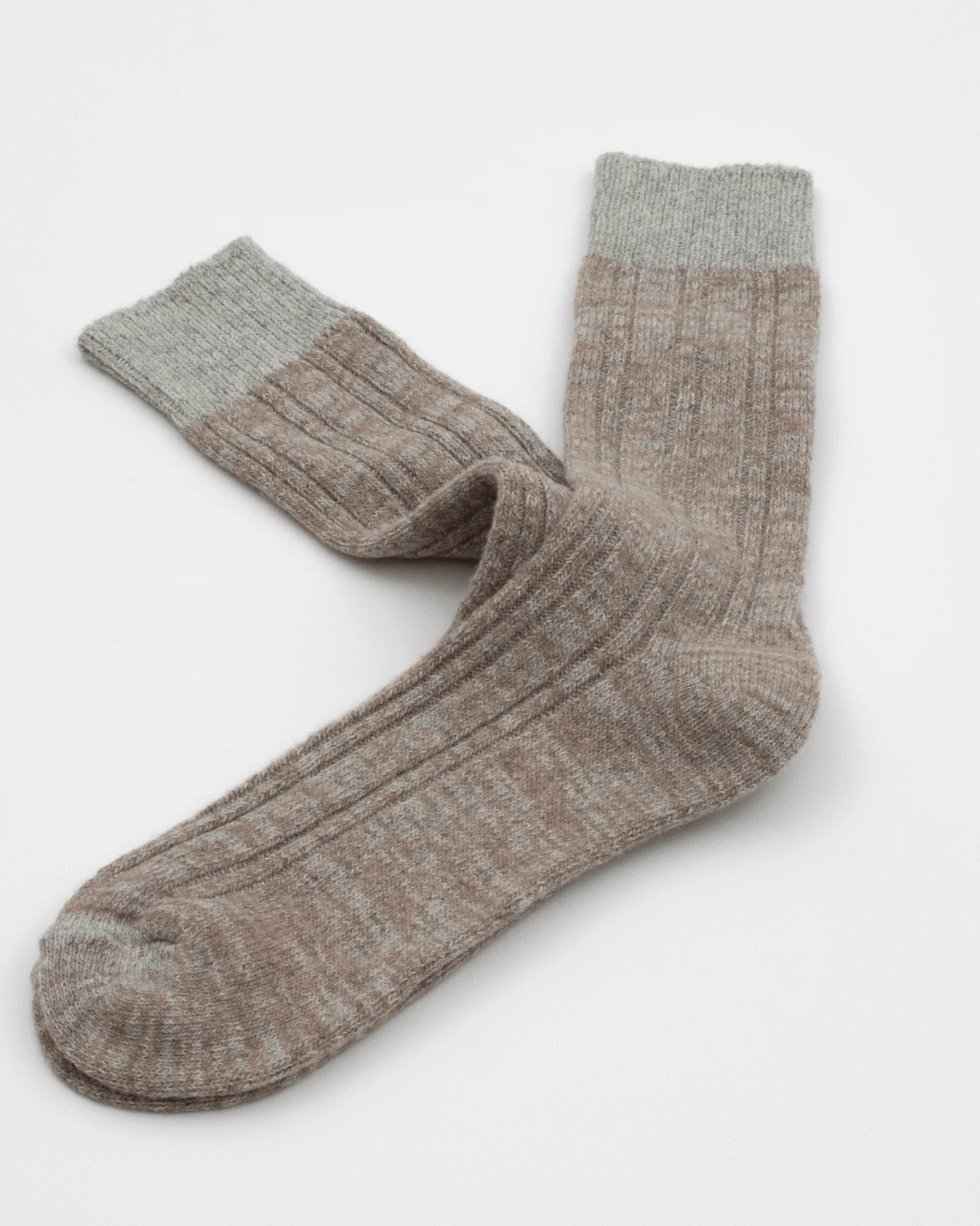Thunders Love Wool Collection Double Ribbed Socks - Brown