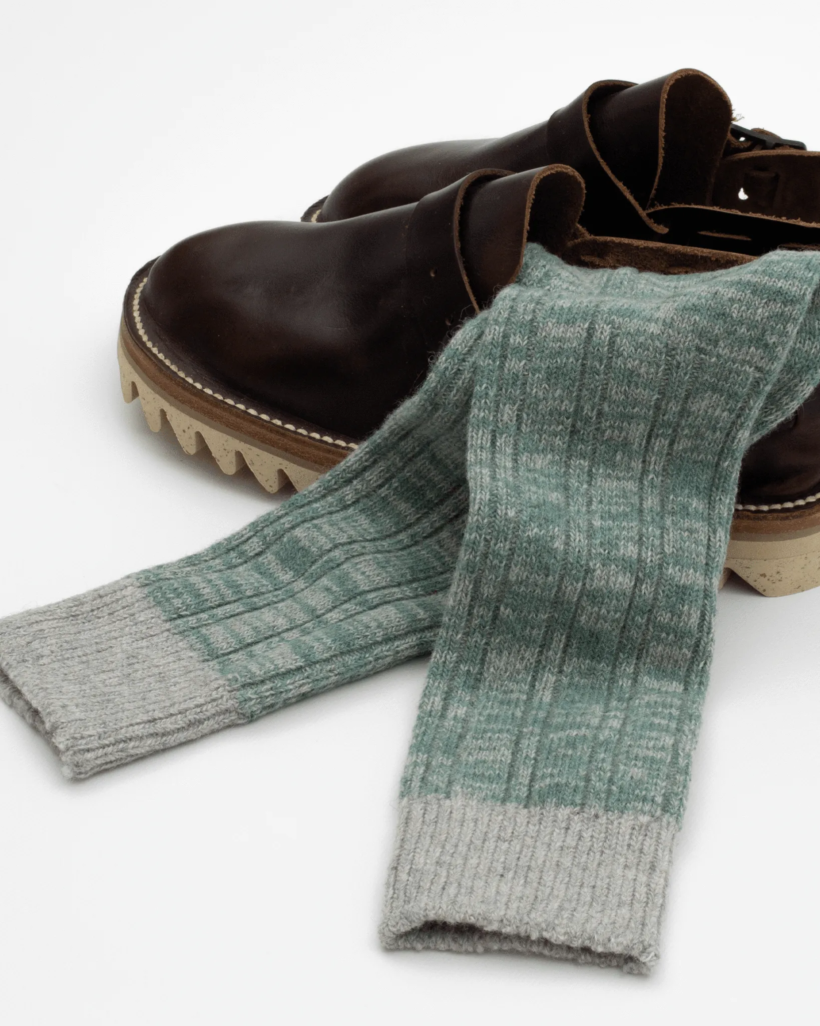 Thunders Love Wool Collection Double Ribbed Socks - Green