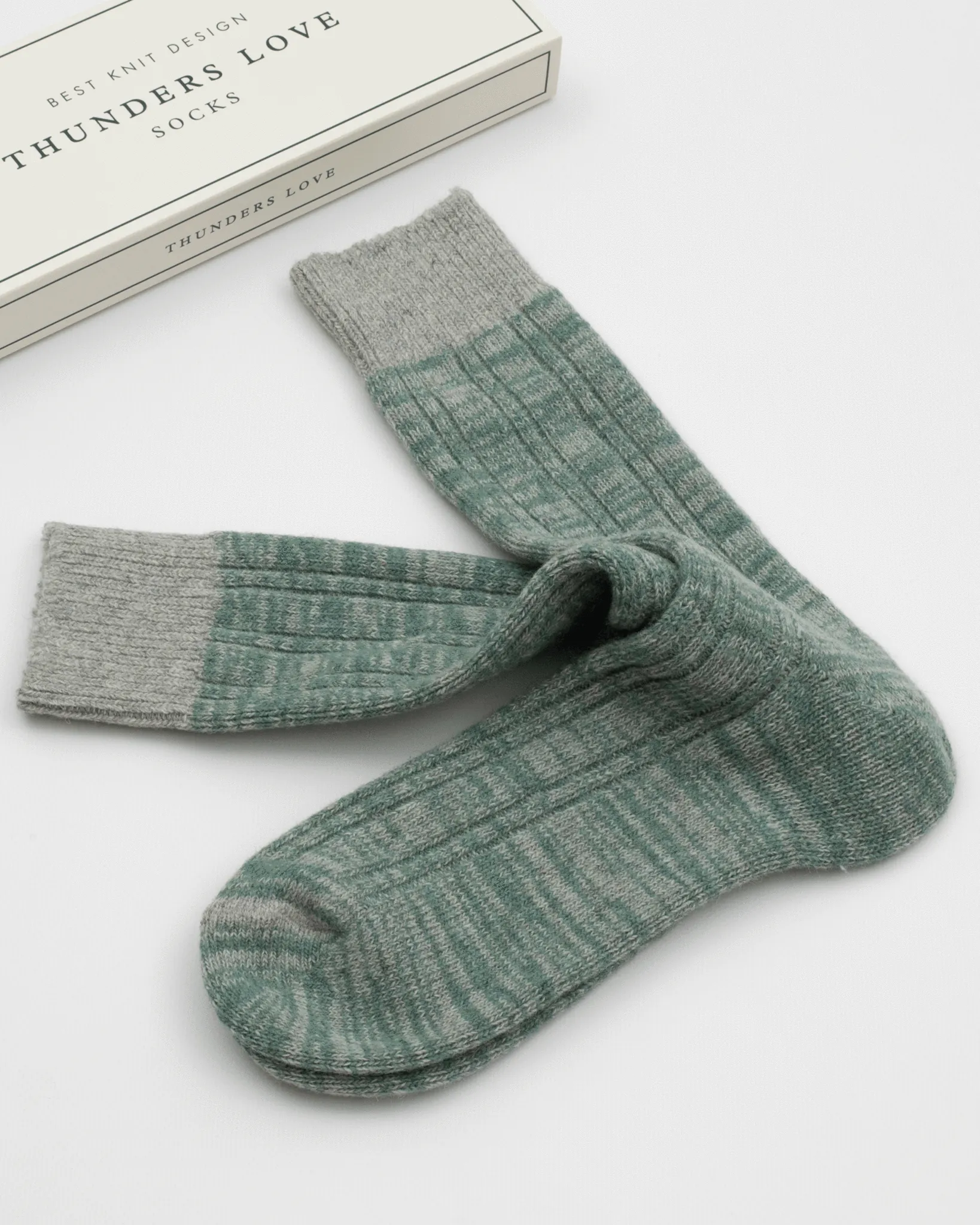 Thunders Love Wool Collection Double Ribbed Socks - Green