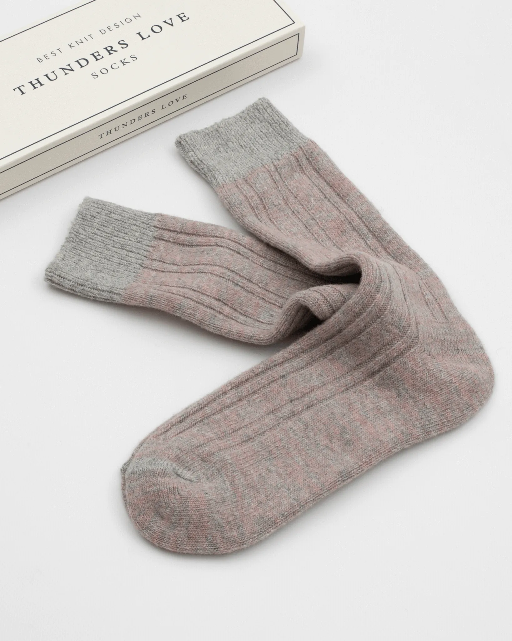 Thunders Love Wool Collection Double Ribbed Socks - Pink