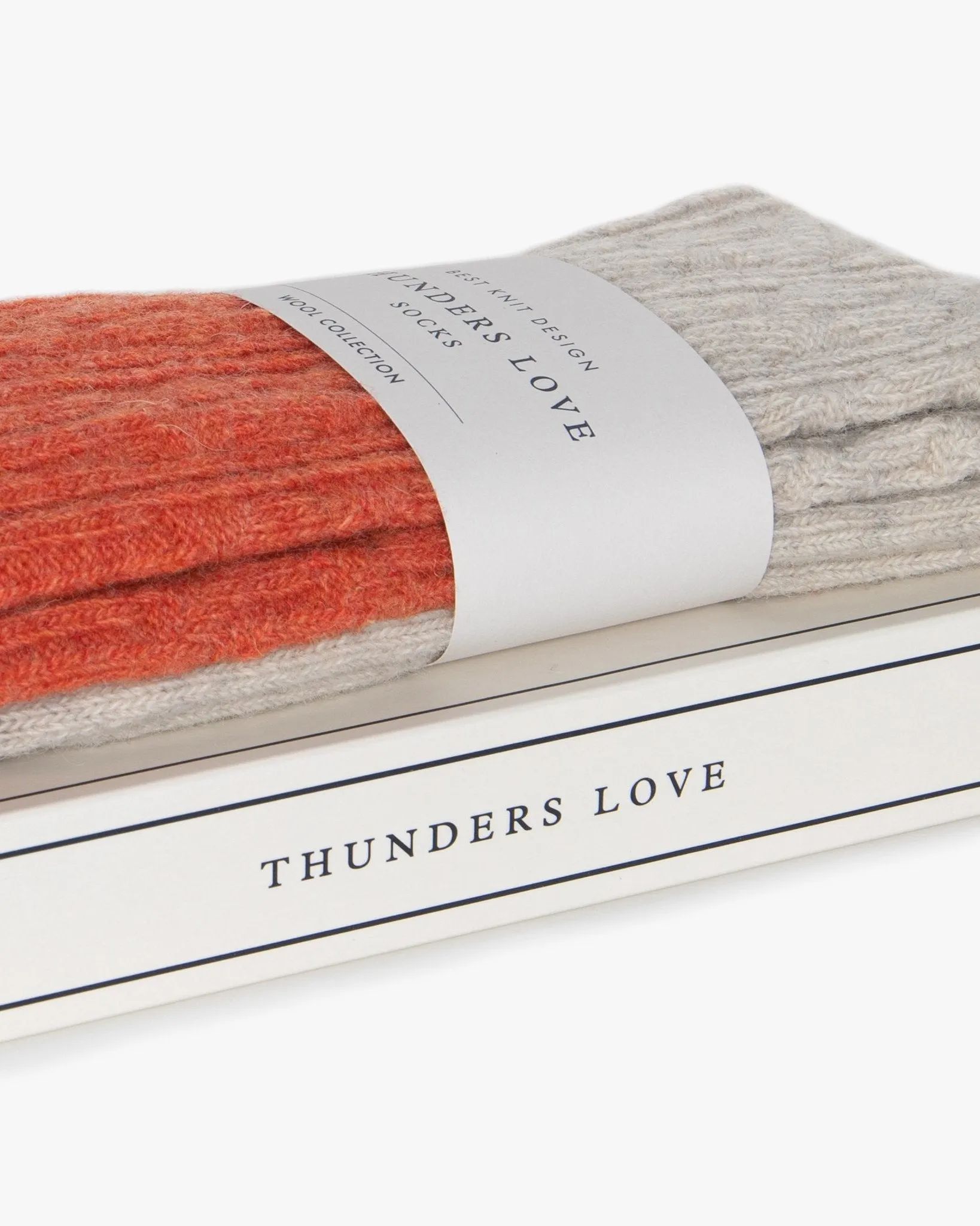Thunders Love Wool Collection Socks - Cable Knit Orange