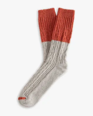 Thunders Love Wool Collection Socks - Cable Knit Orange