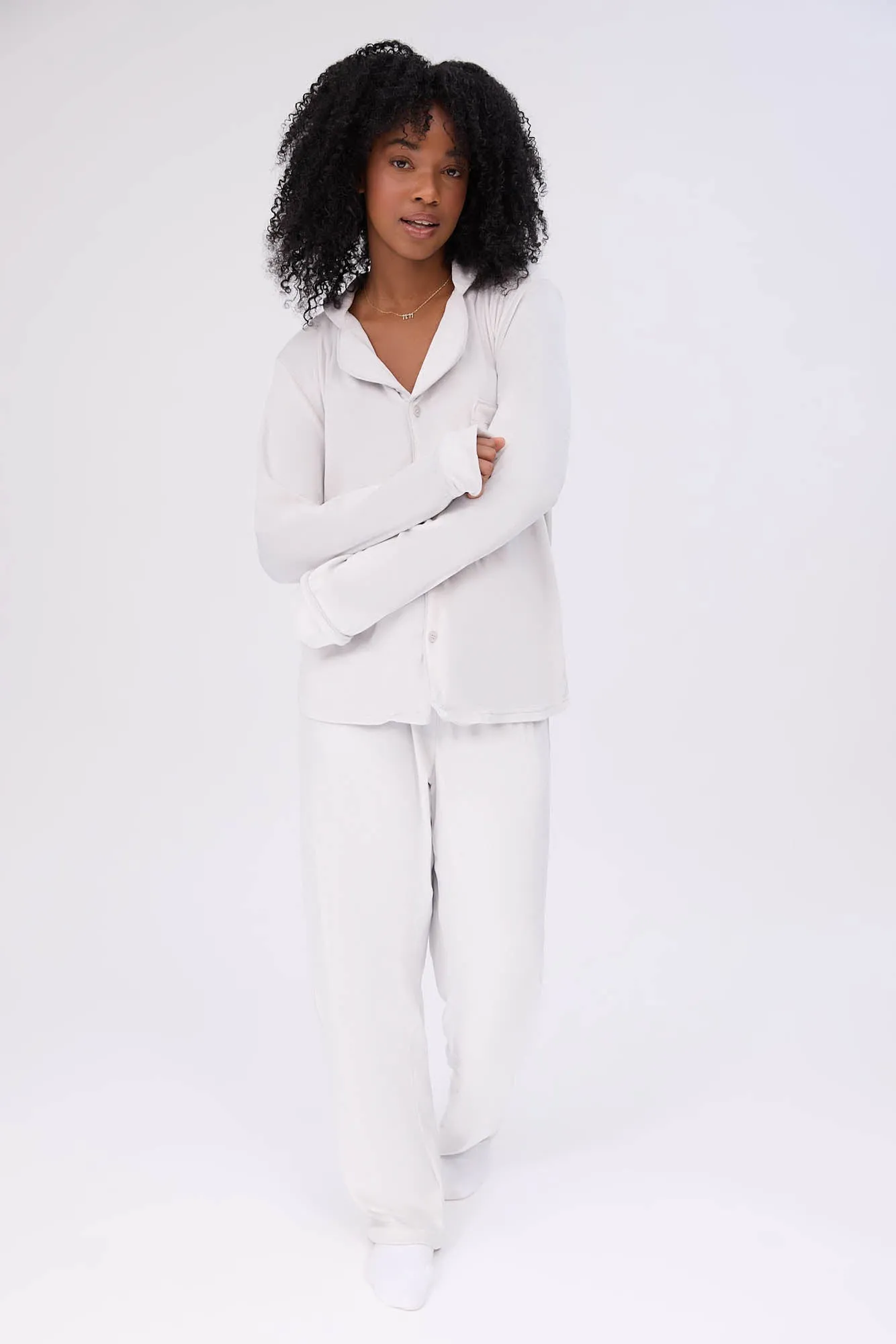 Velour Pajama Dad Shirt And Pants Set