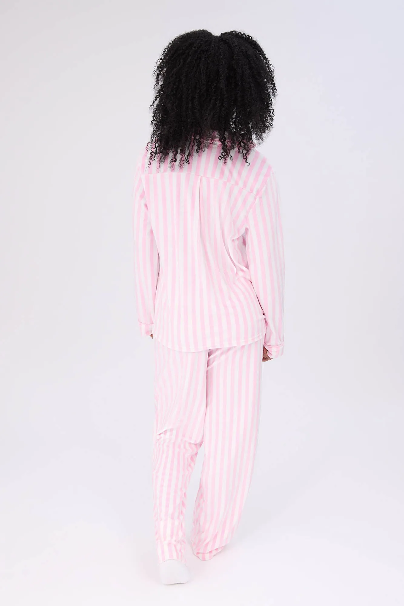 Velour Pajama Dad Shirt And Pants Set