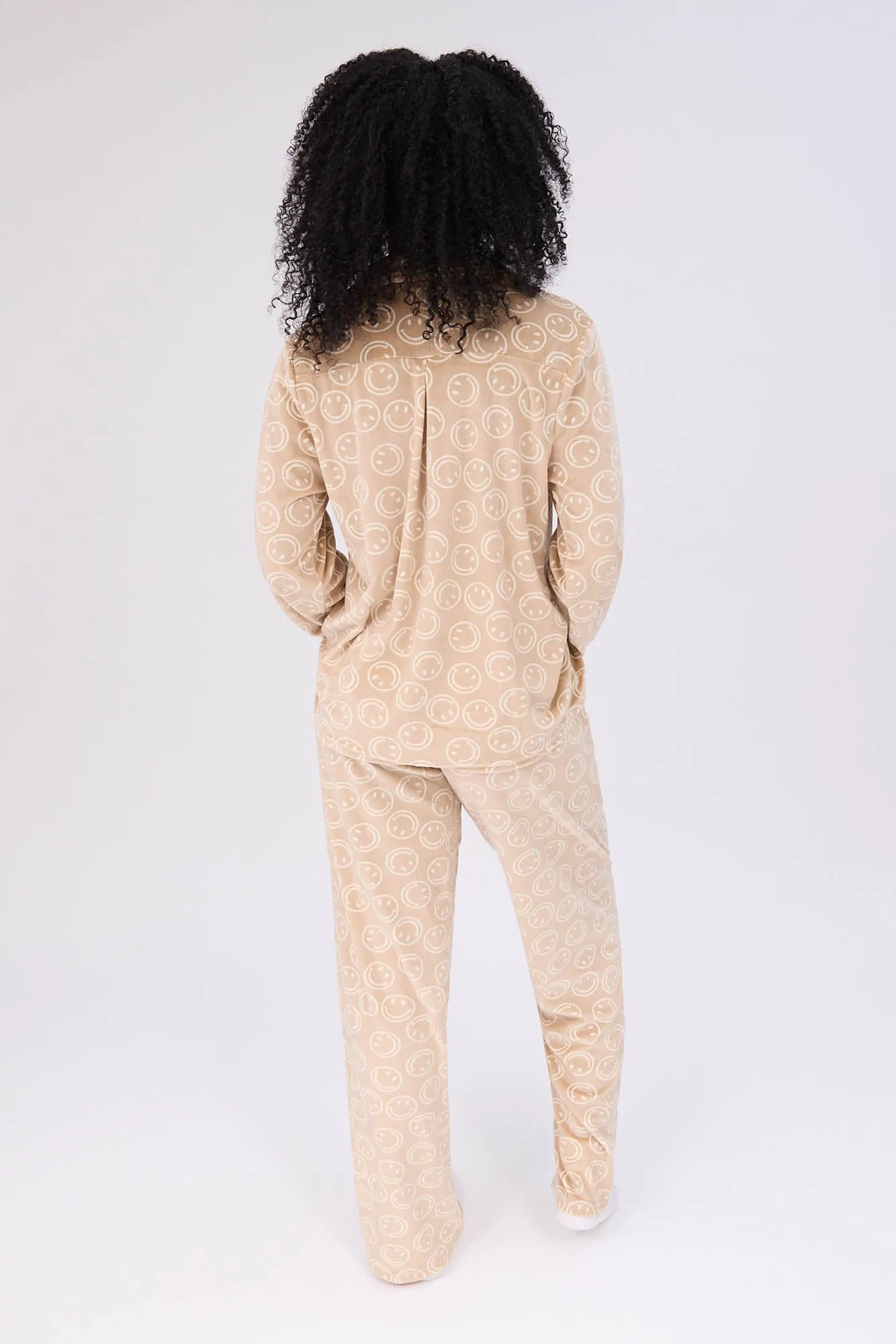 Velour Pajama Dad Shirt And Pants Set