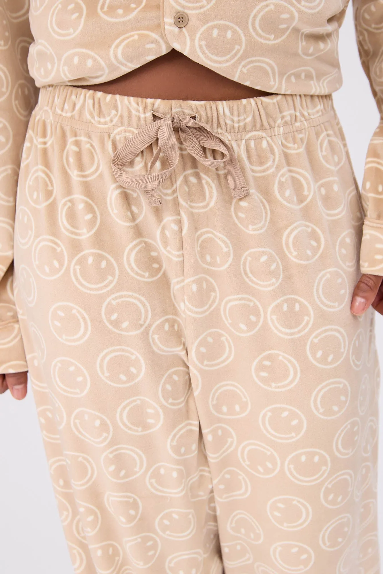 Velour Pajama Dad Shirt And Pants Set