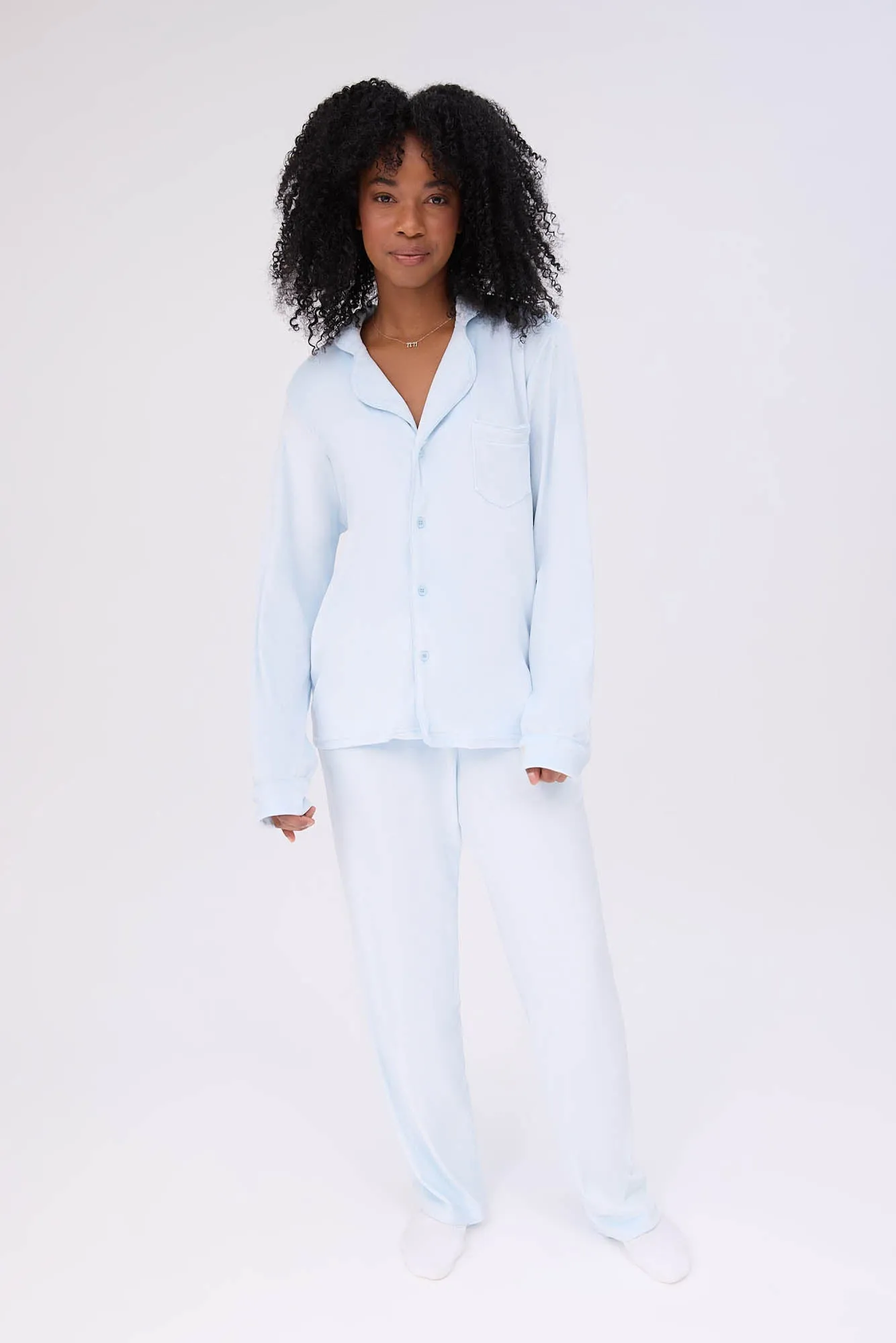 Velour Pajama Dad Shirt And Pants Set