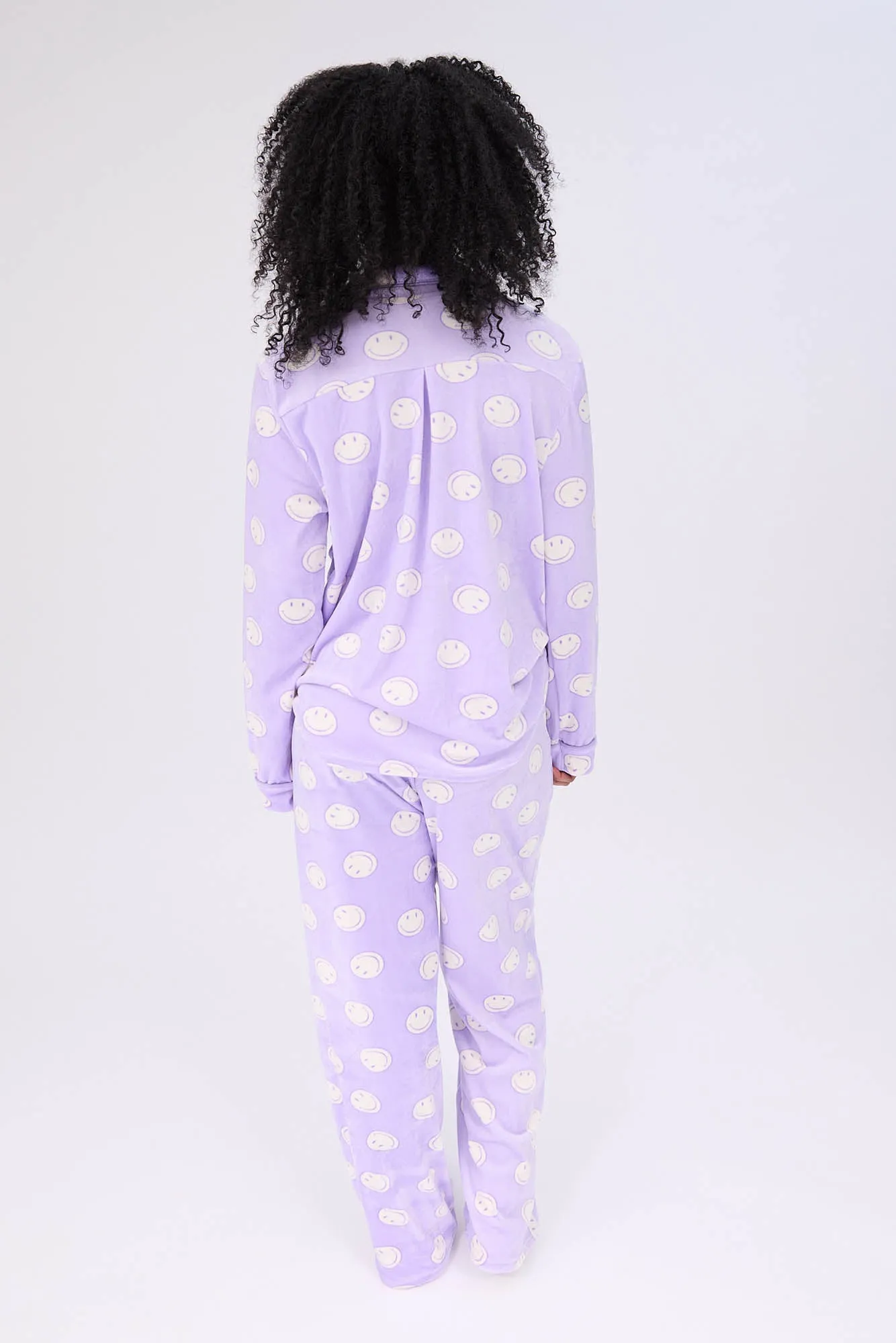 Velour Pajama Dad Shirt And Pants Set