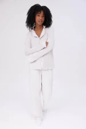 Velour Pajama Dad Shirt And Pants Set