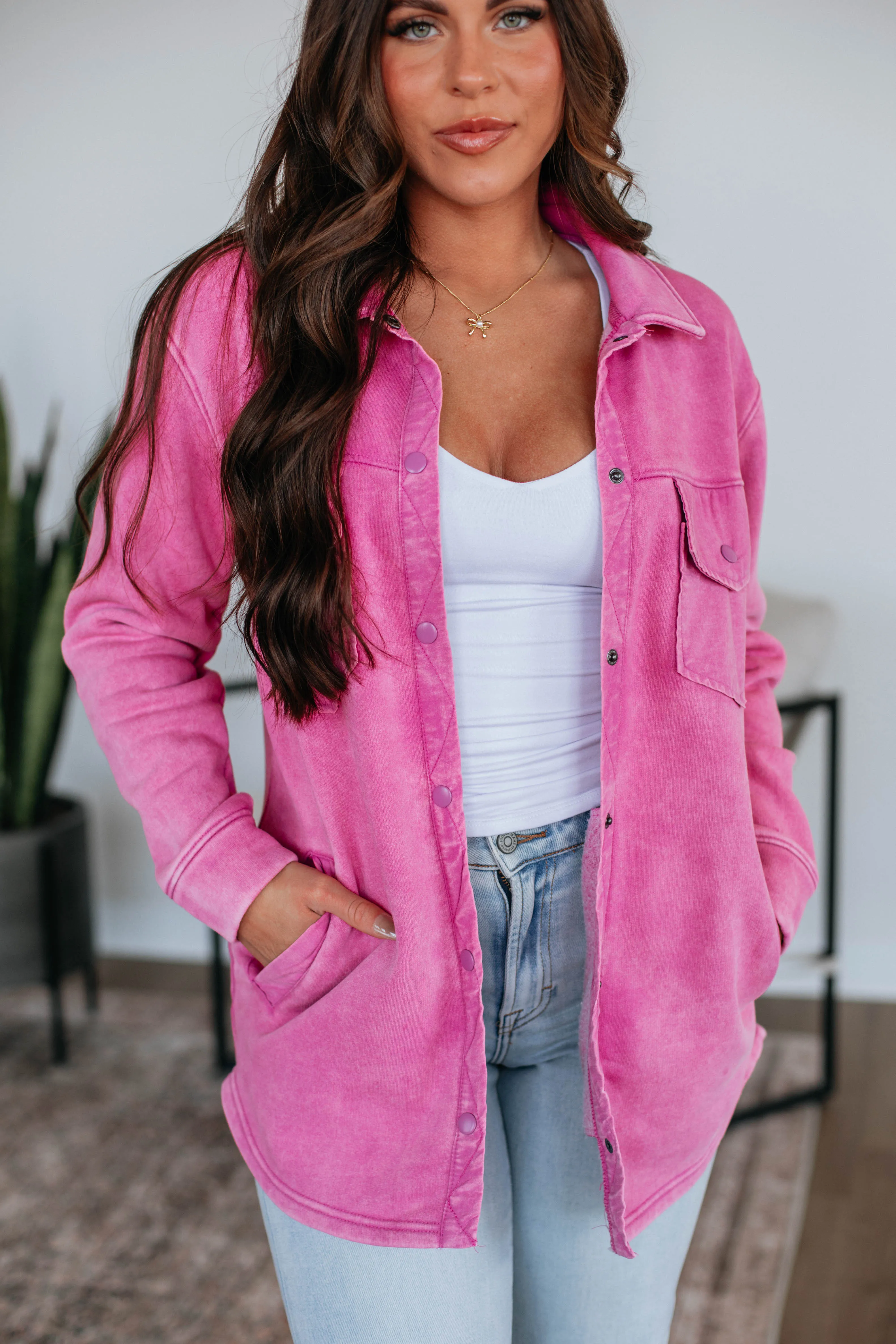 Venus Snap Shacket - Orchid