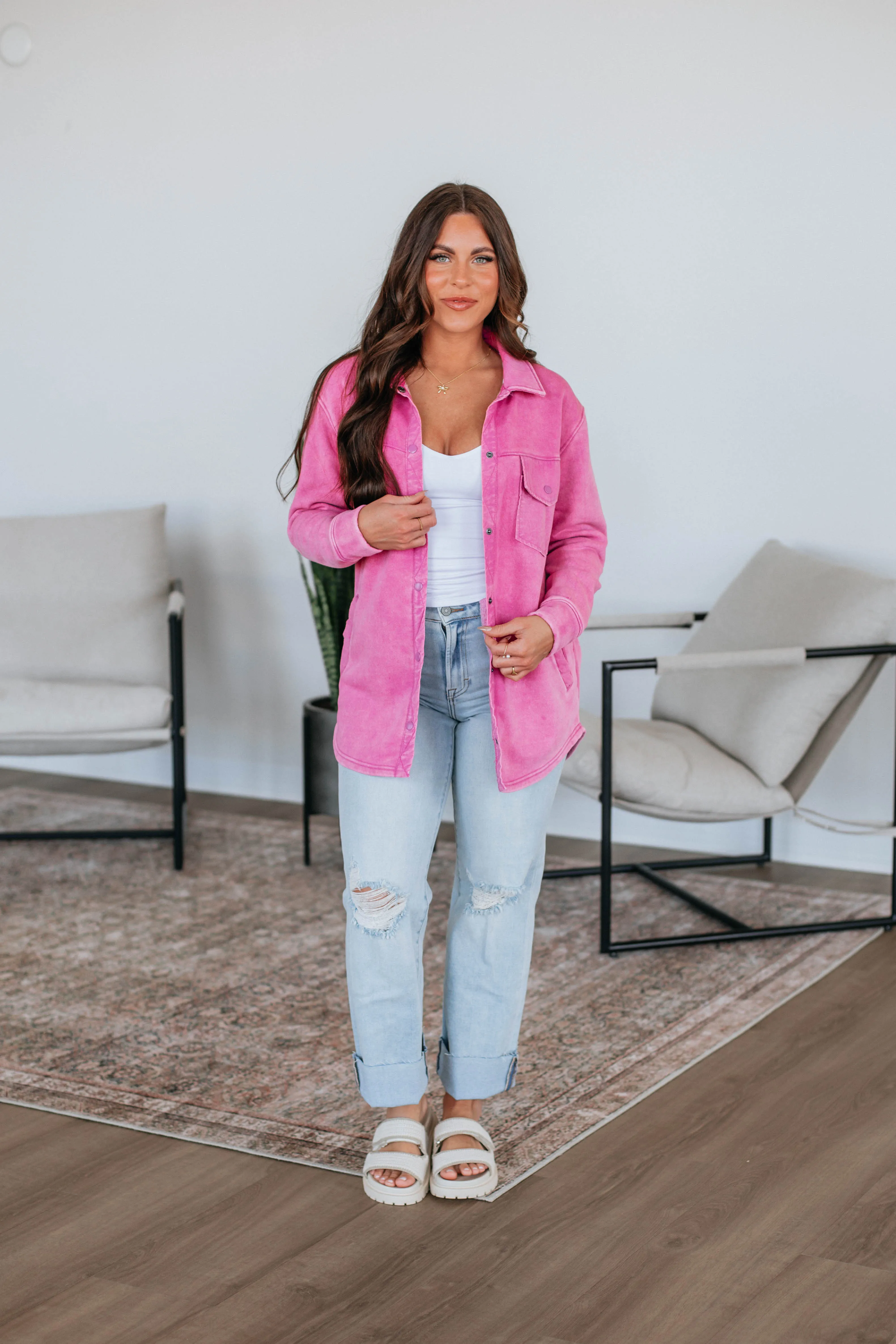 Venus Snap Shacket - Orchid